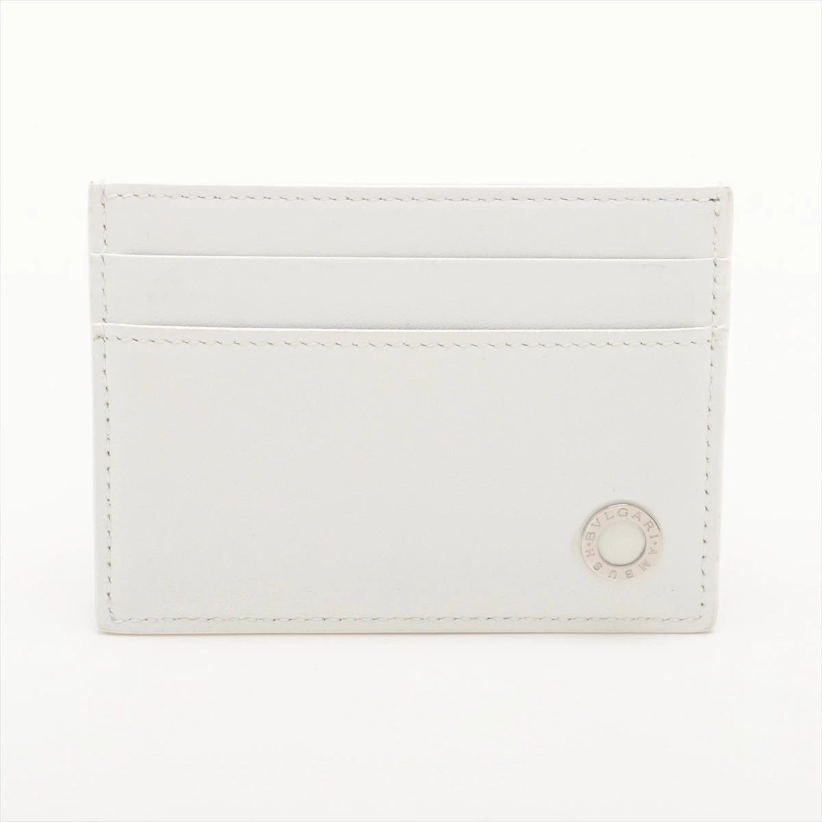 ブルガリ×アンブッシュ ロゴ レザー カードケース ホワイト A3500180  