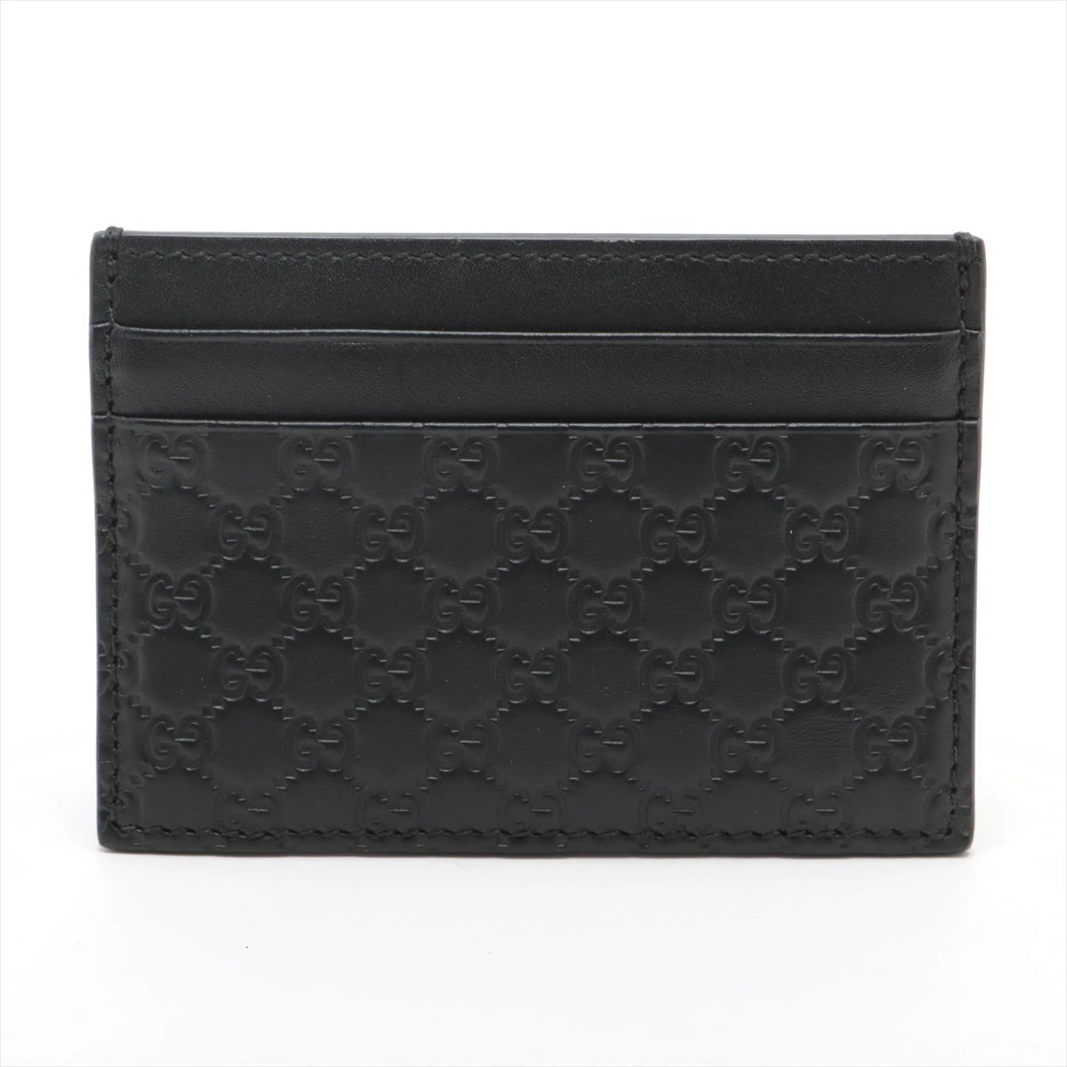 GUCCI(グッチ) マイクログッチシマ カードホルダー カードケース/パスケース 定期入れ パスケース グッチシマレザー ブラック黒 262837 メンズ 40802186479【中古】【アラモード】 GUCCI（グッチ） マイクログッチシマ カードホルダー カードケース