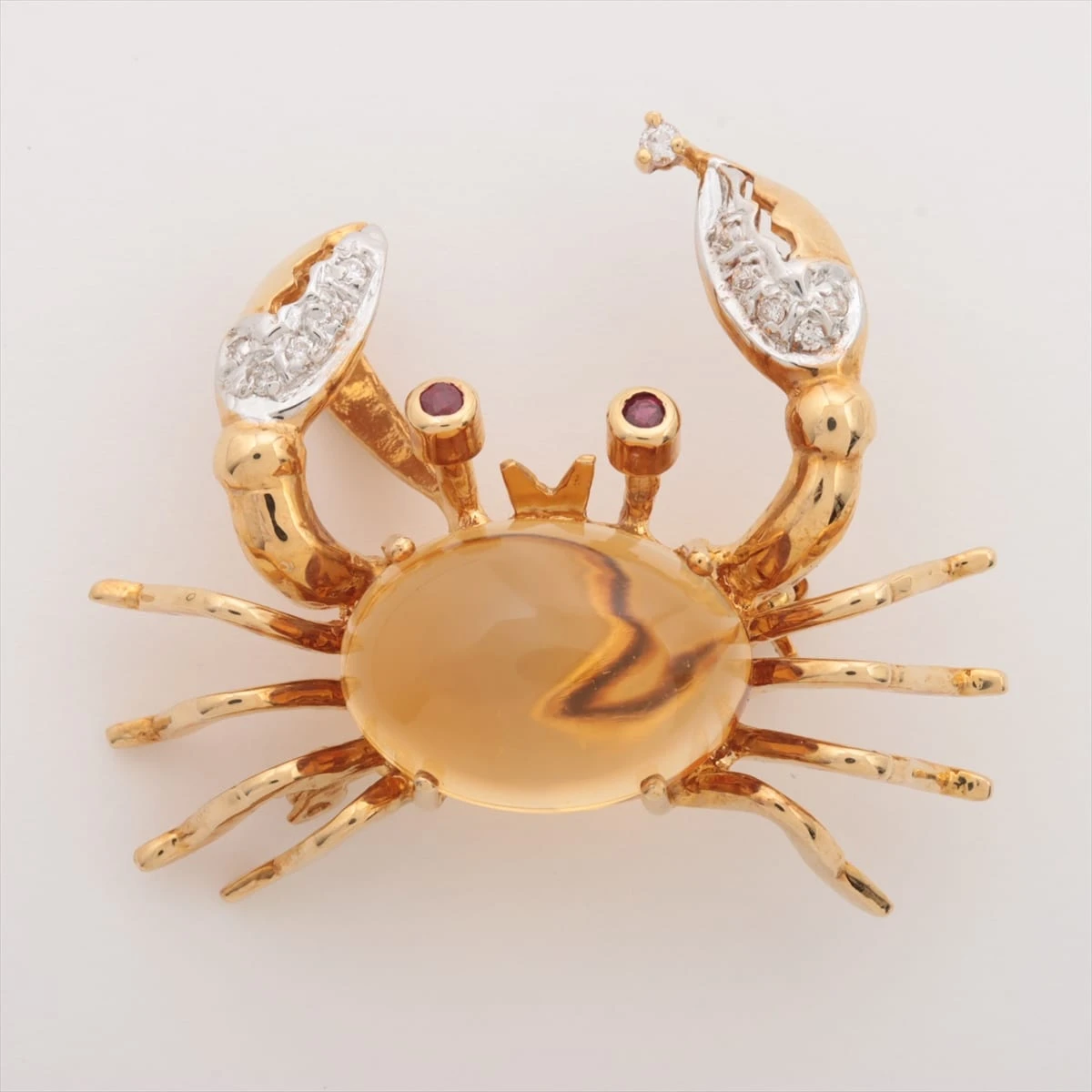 ポンテヴェキオ シトリン ルビー ブローチ 18K(YG) 7.4g 6.20 0.06