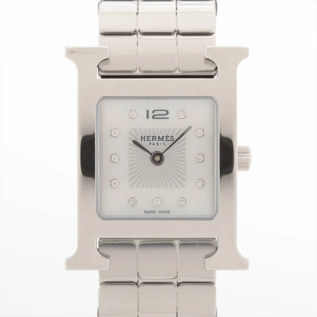 エルメス Hウォッチ HH1.210.461 HERMES エルメス Hウォッチ HH1.210 クォーツ SS ホワイト