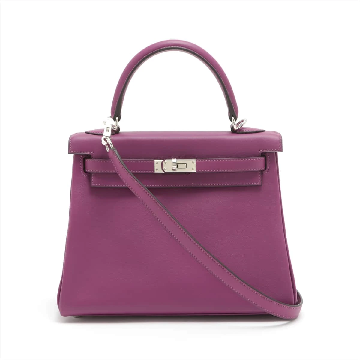 【個包装】エルメス ケリー25 ヴォースイフト アネモネ シルバー金具 D:2019年