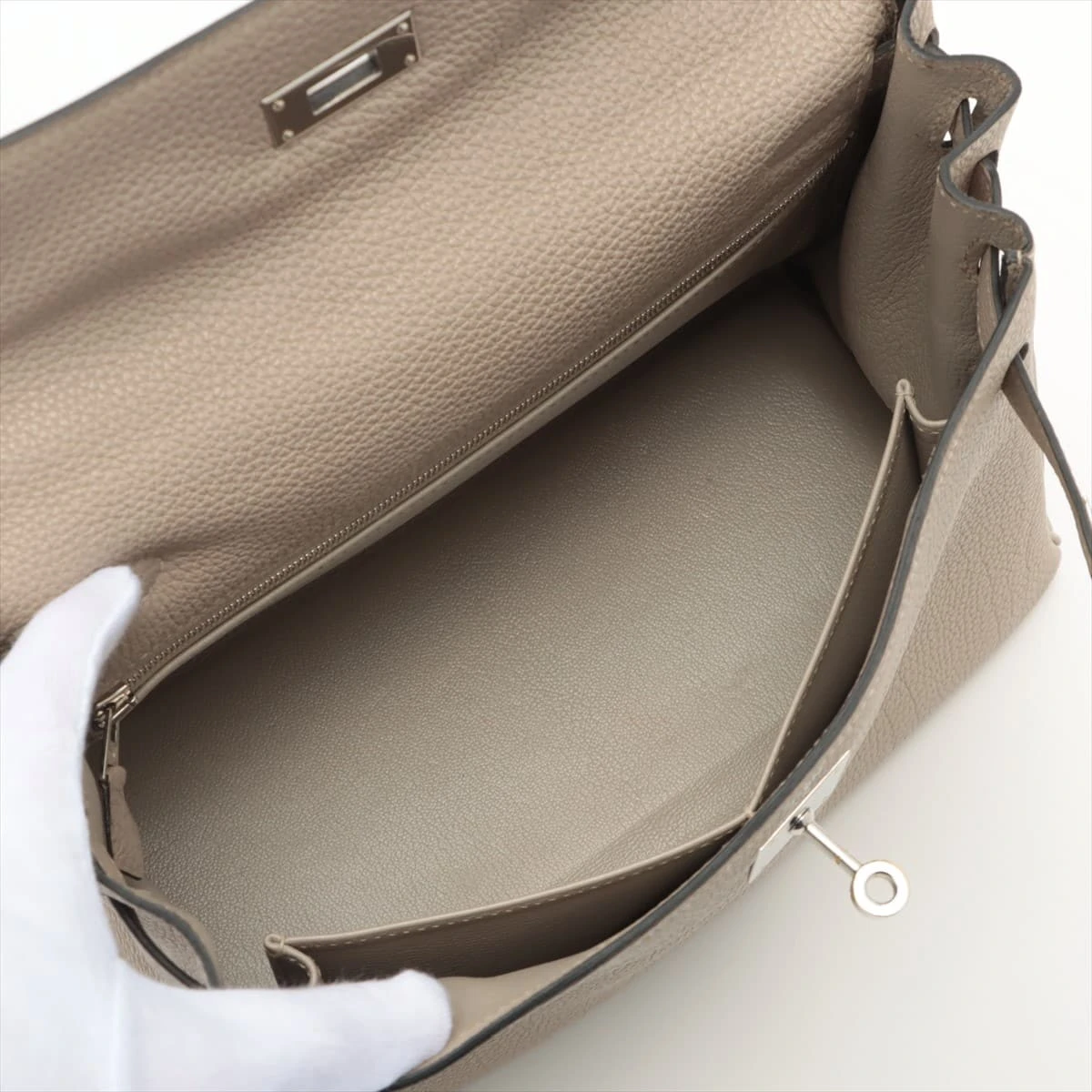 個包装】エルメス ケリー28 トゴ トゥルティエールグレー シルバー金具 