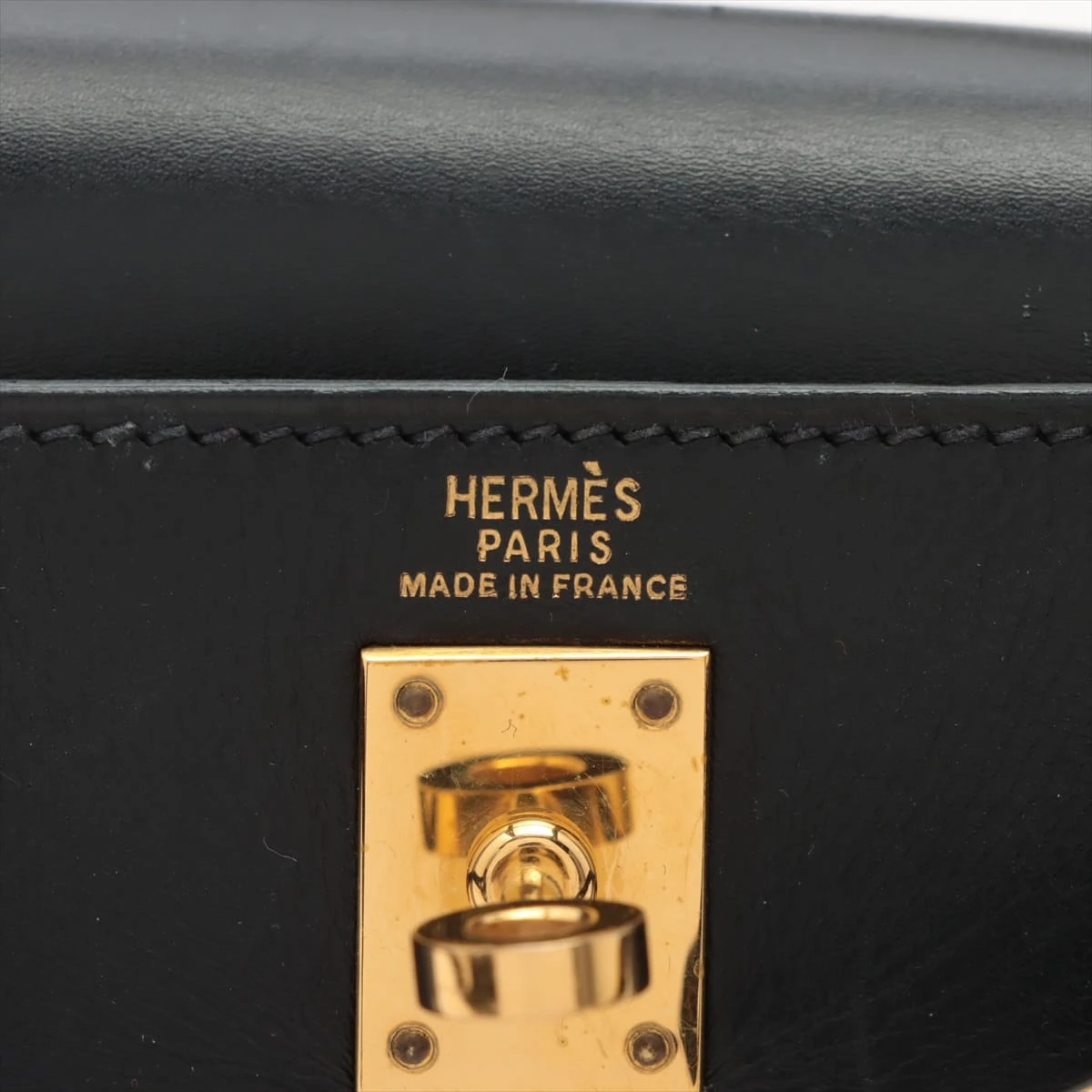 個包装】エルメス ミニケリー20 ボックスカーフ ブラック ゴールド金具