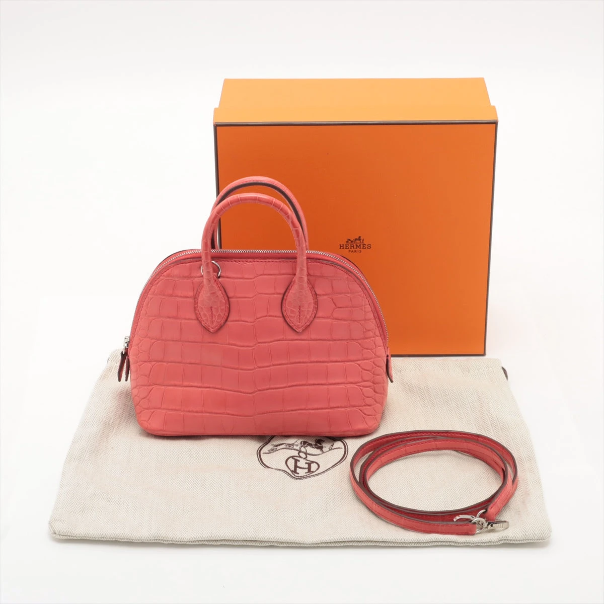 新品未使用 JRA クロコポロサス　ボリード1923ミニ風 ランク N 新品 HERMÈS エルメス ボリード1923 ミニ ジョーヌ