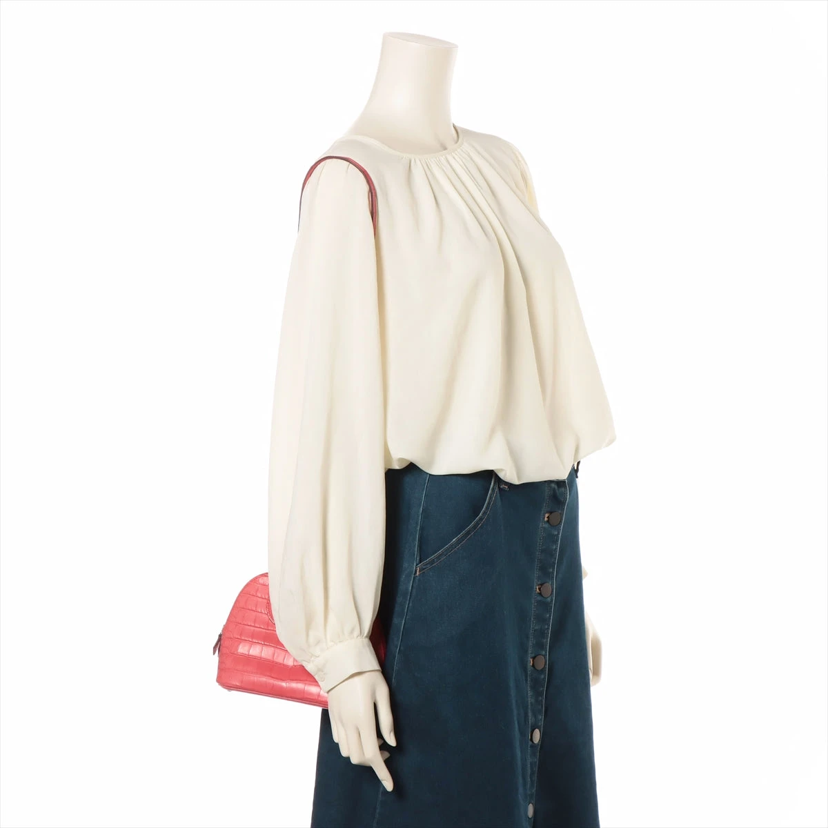 新品未使用 JRA クロコポロサス　ボリード1923ミニ風 HERMES(エルメス)/ボリード27/クロコ・ポロサス×ブルージーンの