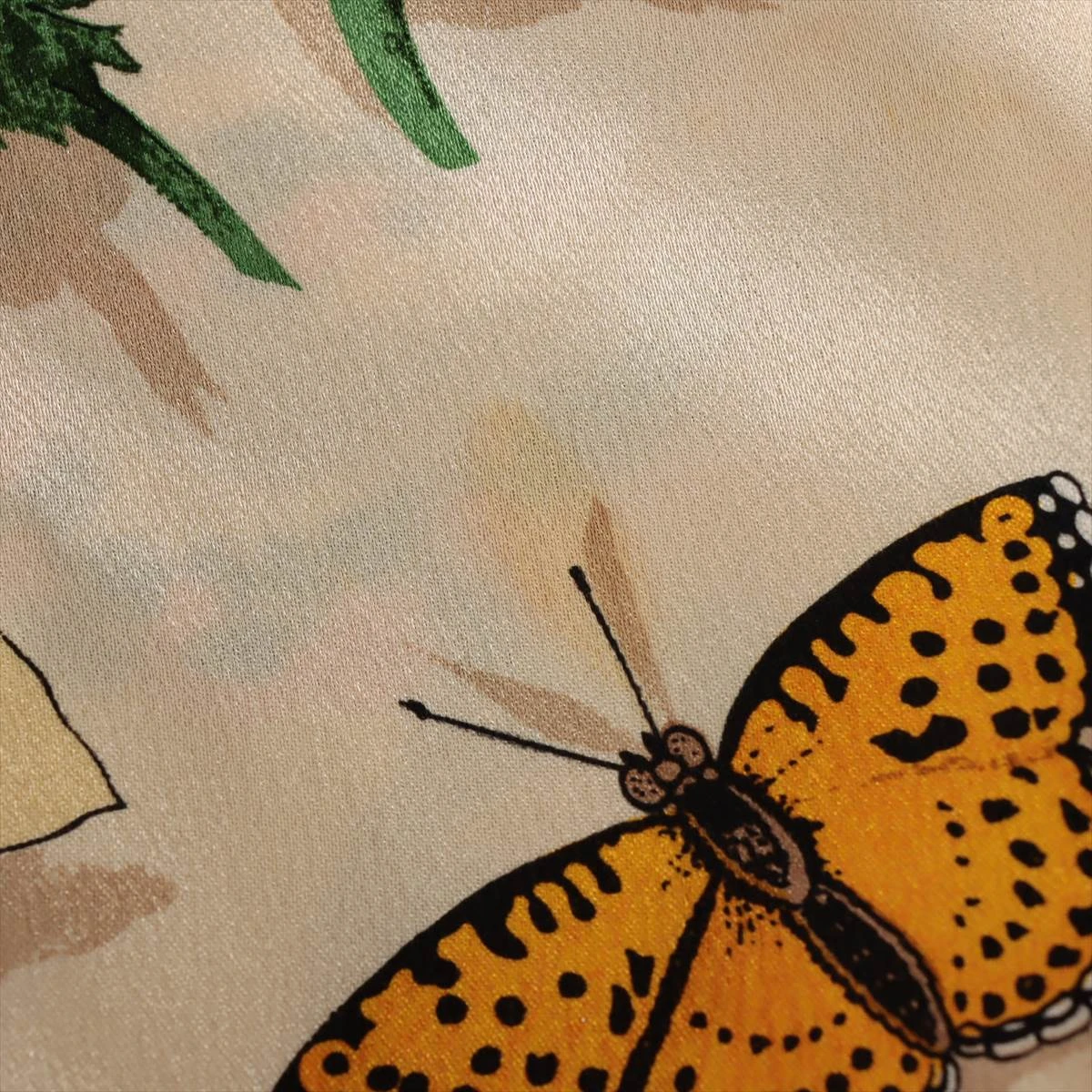 グッチ 95年 シルク シャツ 44 ベージュ トムフォード 花柄 前身