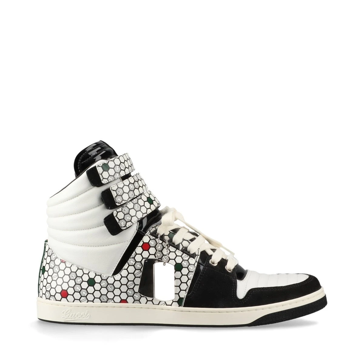 A15313 未使用品　グッチ　スタッズハイカットレザースニーカー　白　38 GUCCI - グッチ／GUCCI シューズ スニーカー 靴 ハイカット