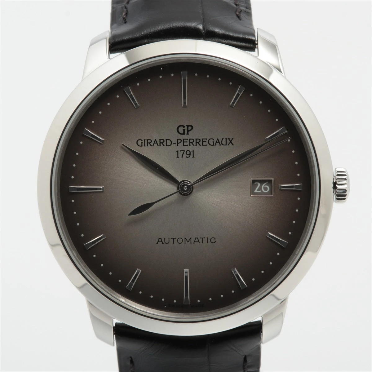 ジラール・ペルゴ未使用BOX 未開封 ジラールペルゴ 1966 49555-11-231-BB60 3597 SS×革 AT グレー