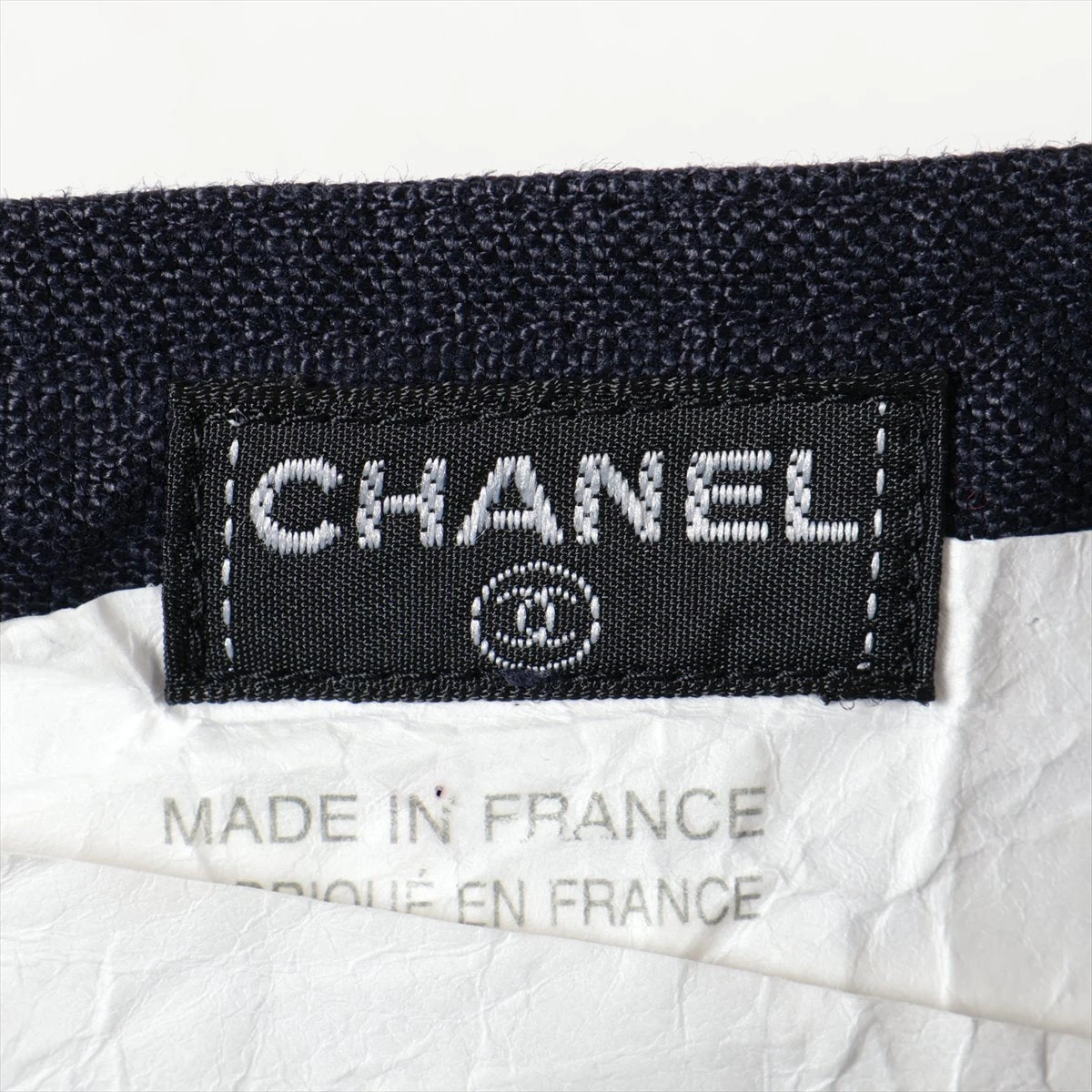 CHANEL シャネルロゴボタンリネンスカート シャネル ココボタン リネン スカート 38 レディース ネイビー