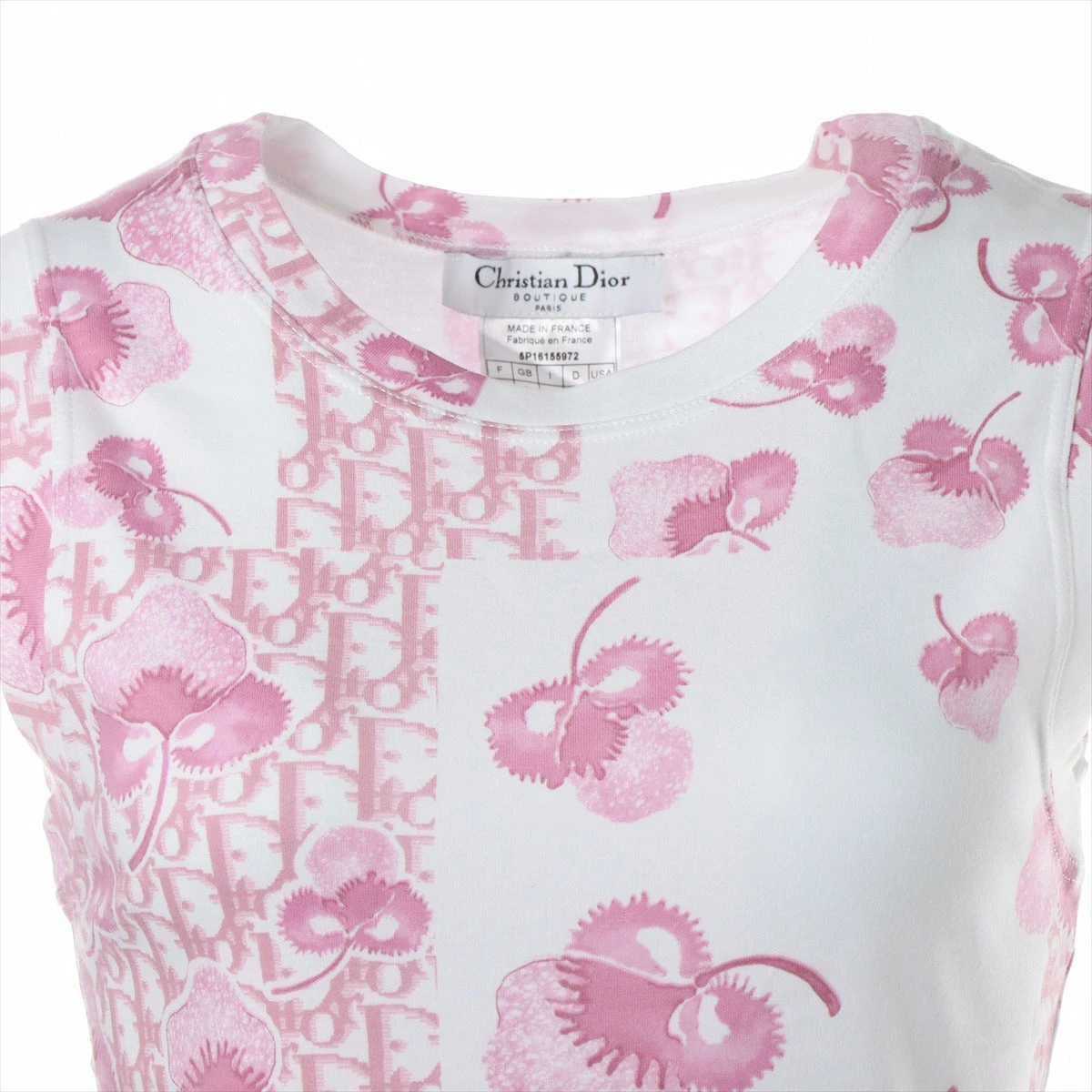 【美品】Christian Dior タンクトップ ロゴ トロッター ピンク Christian Dior ピンク タンクトップ M