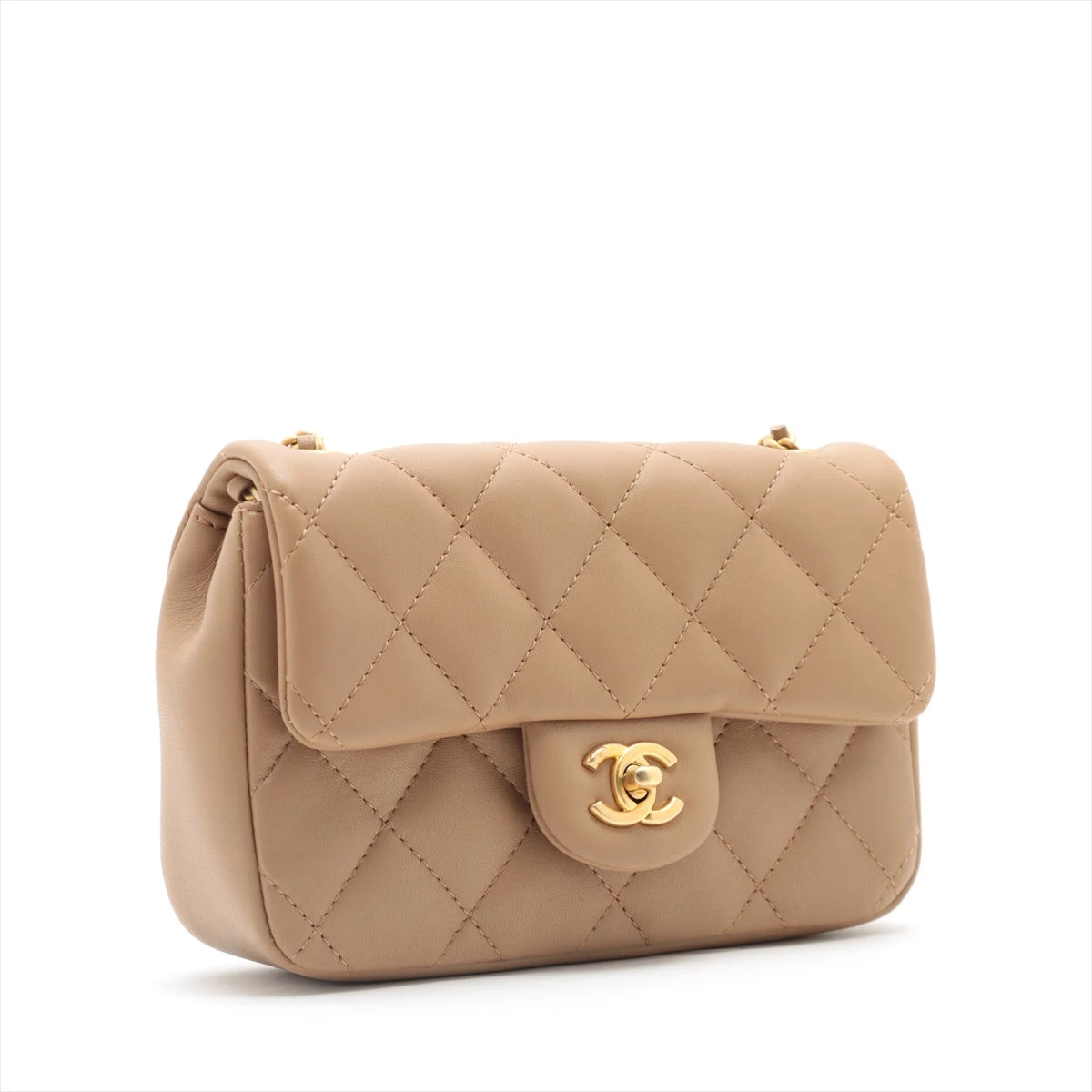 【CHANEL】バッグチャーム ミニマトラッセ ブラウン ハート シャネル ミニマトラッセ ラムスキン シングルフラップ シングル
