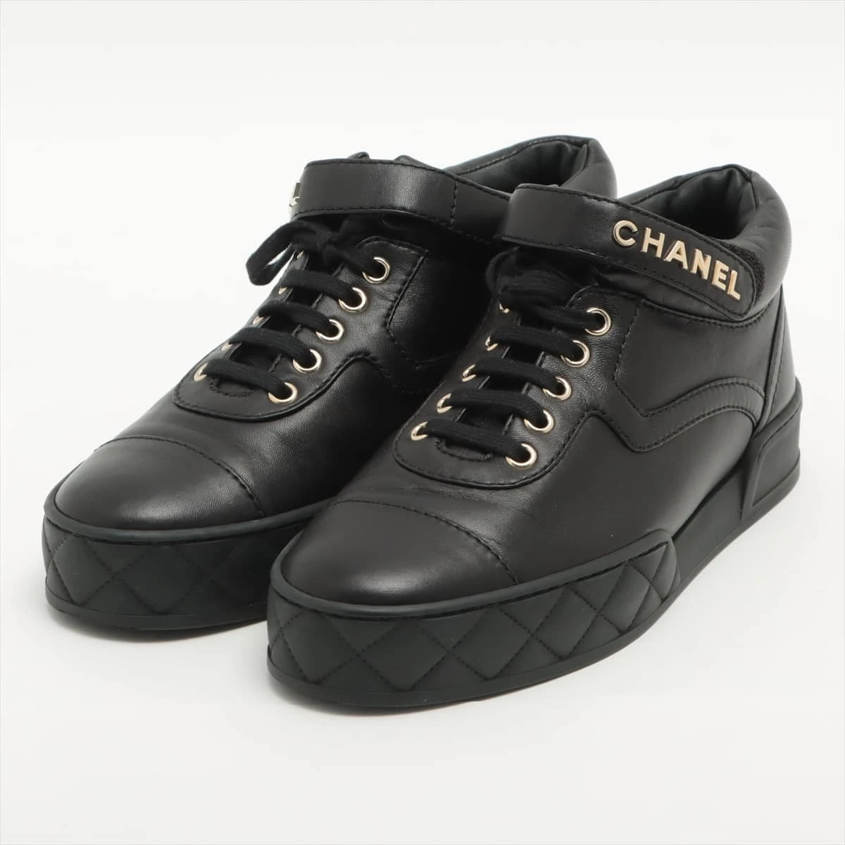 CHANEL スニーカー ハイカット ベルクロ G34967 ココマーク