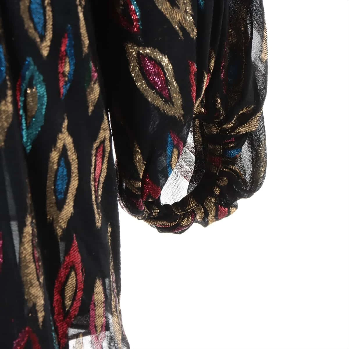 Saint Laurent シャツワンピ　F34 サンローランパリ シルク×ポリエステル ワンピース F34