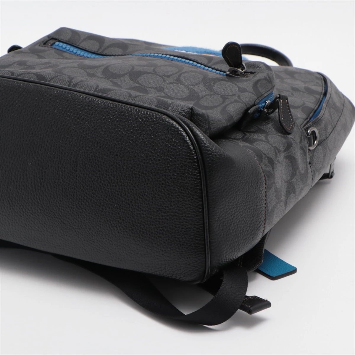 コーチ シグネチャー PVC×レザー リュック ブラック スヌーピー