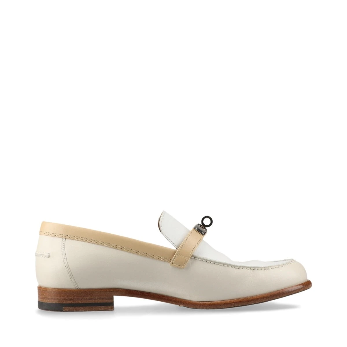 HERMES ベージュ キャメル ローファー レザー 38 24.5㎝
