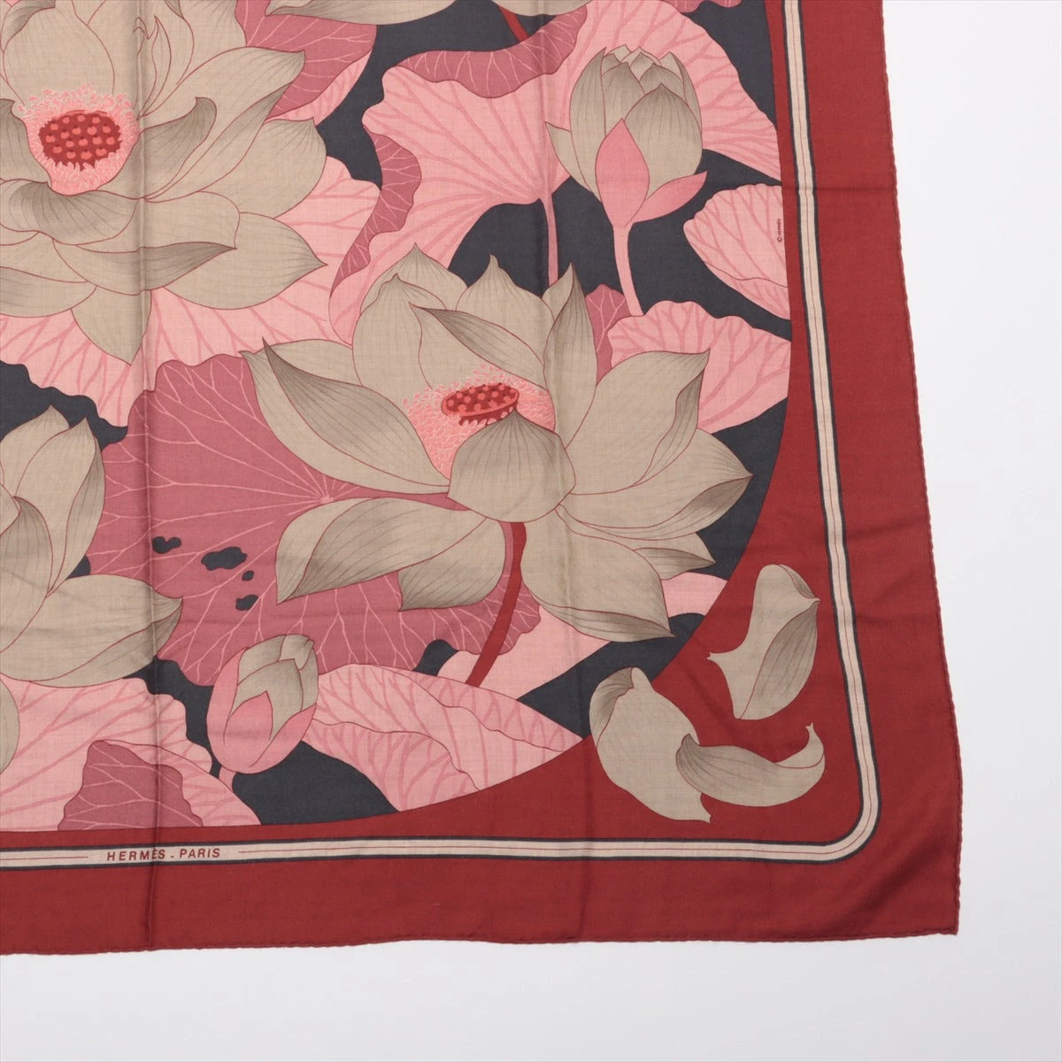 エルメス スカーフ カシミヤ×シルク カレジェアン FLEURS DE