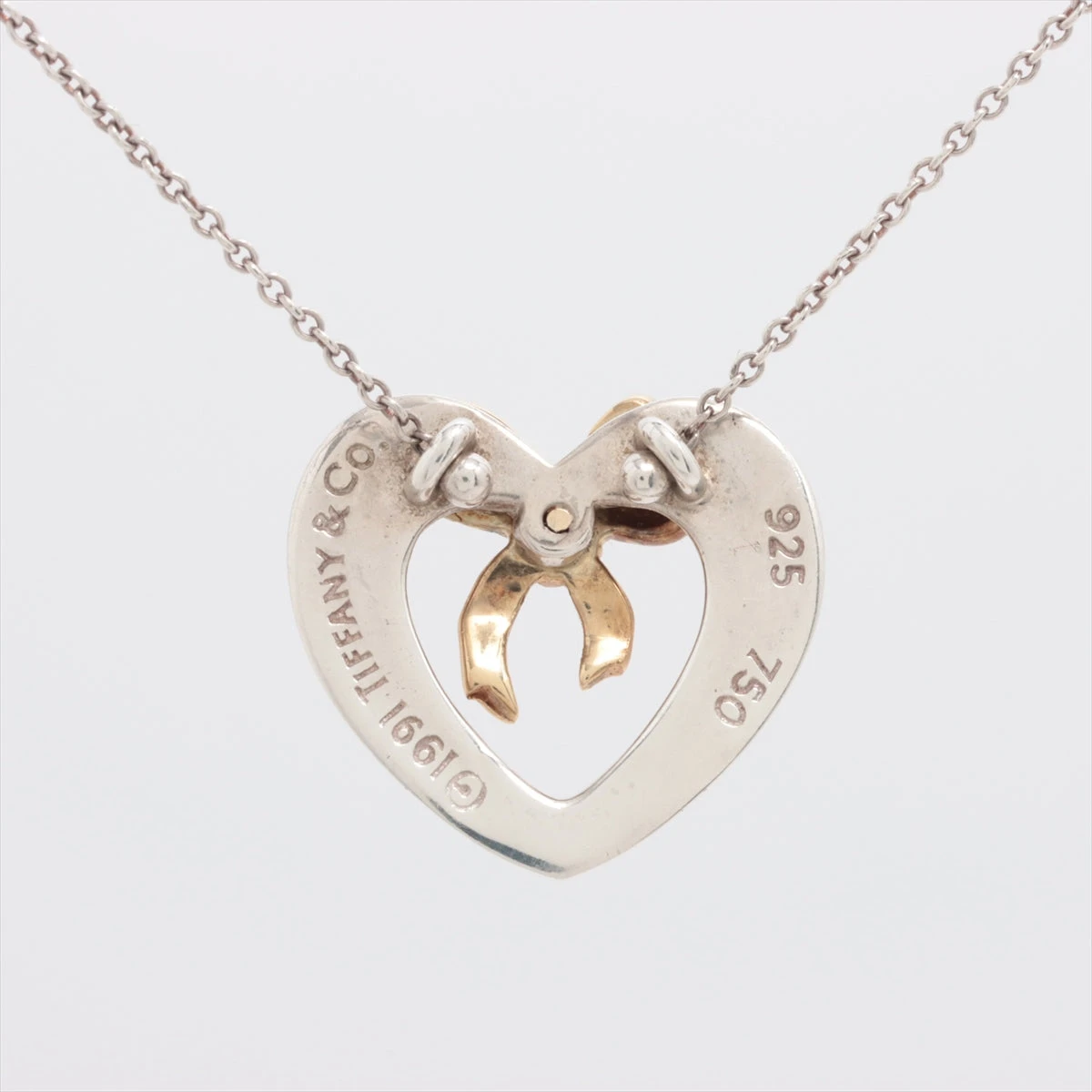 ティファニー シルバーゴールド ハー トリボンネックレス Tiffany & Co. シルバー ゴールド ハート リボン ネックレス