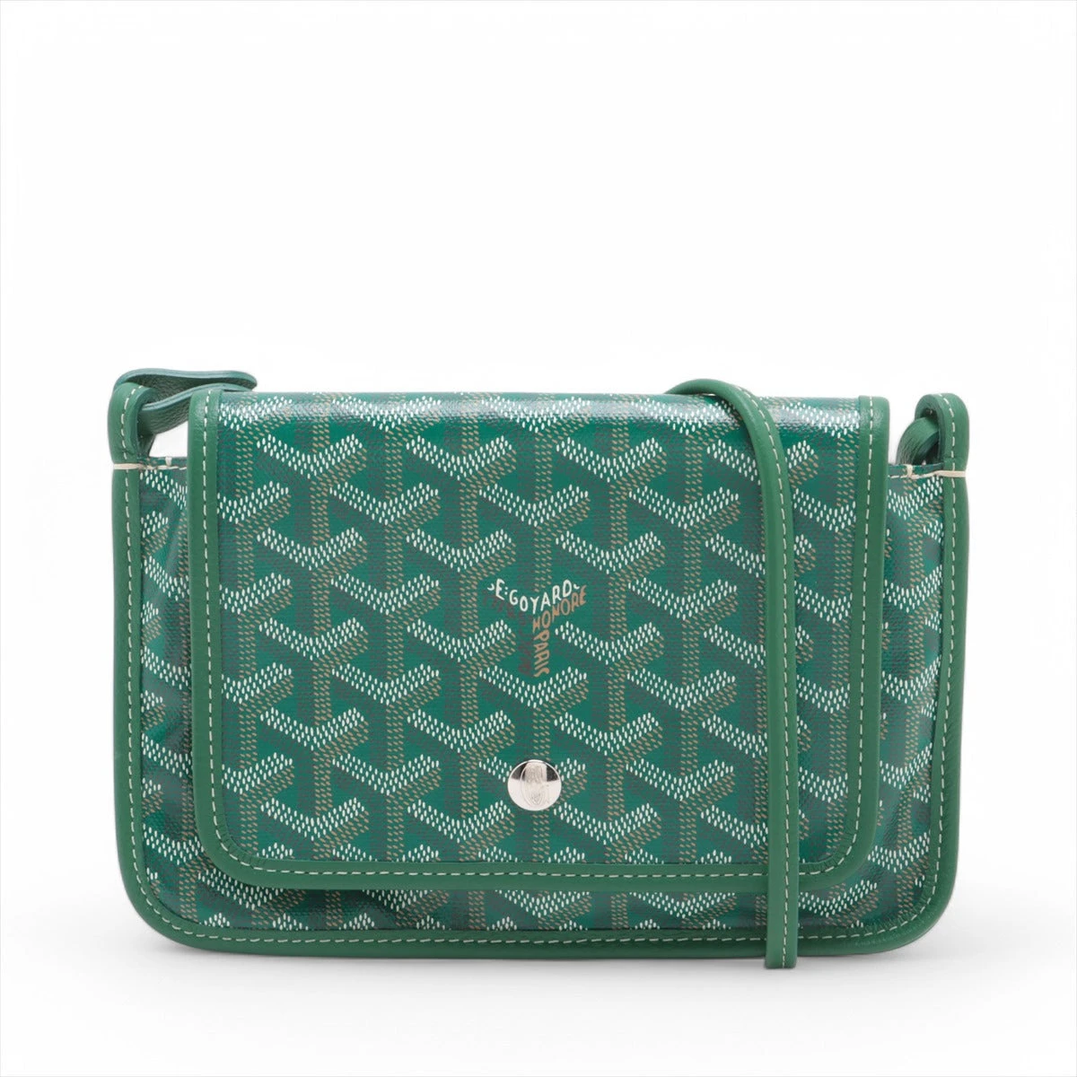 ゴヤール ポシェットプリュメ PVC×レザー ショルダーバッグ グリーン