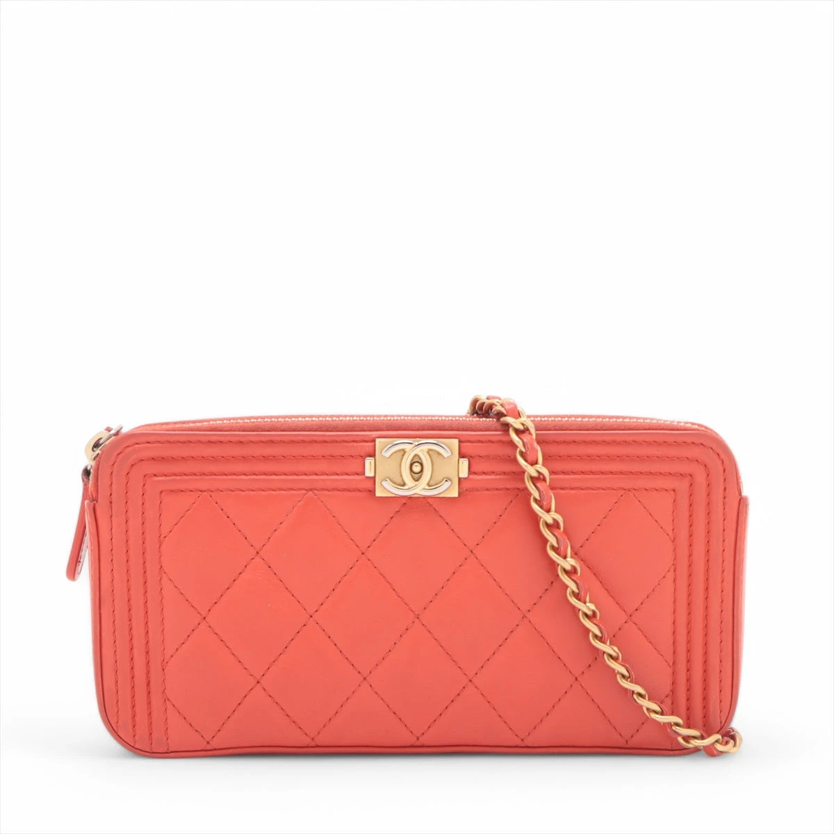 【希少カラー★】CHANEL19 ミニ財布 フラグメント ラム オレンジ シャネル シャネル19 コインケース｜中古ブランド品・ブランド