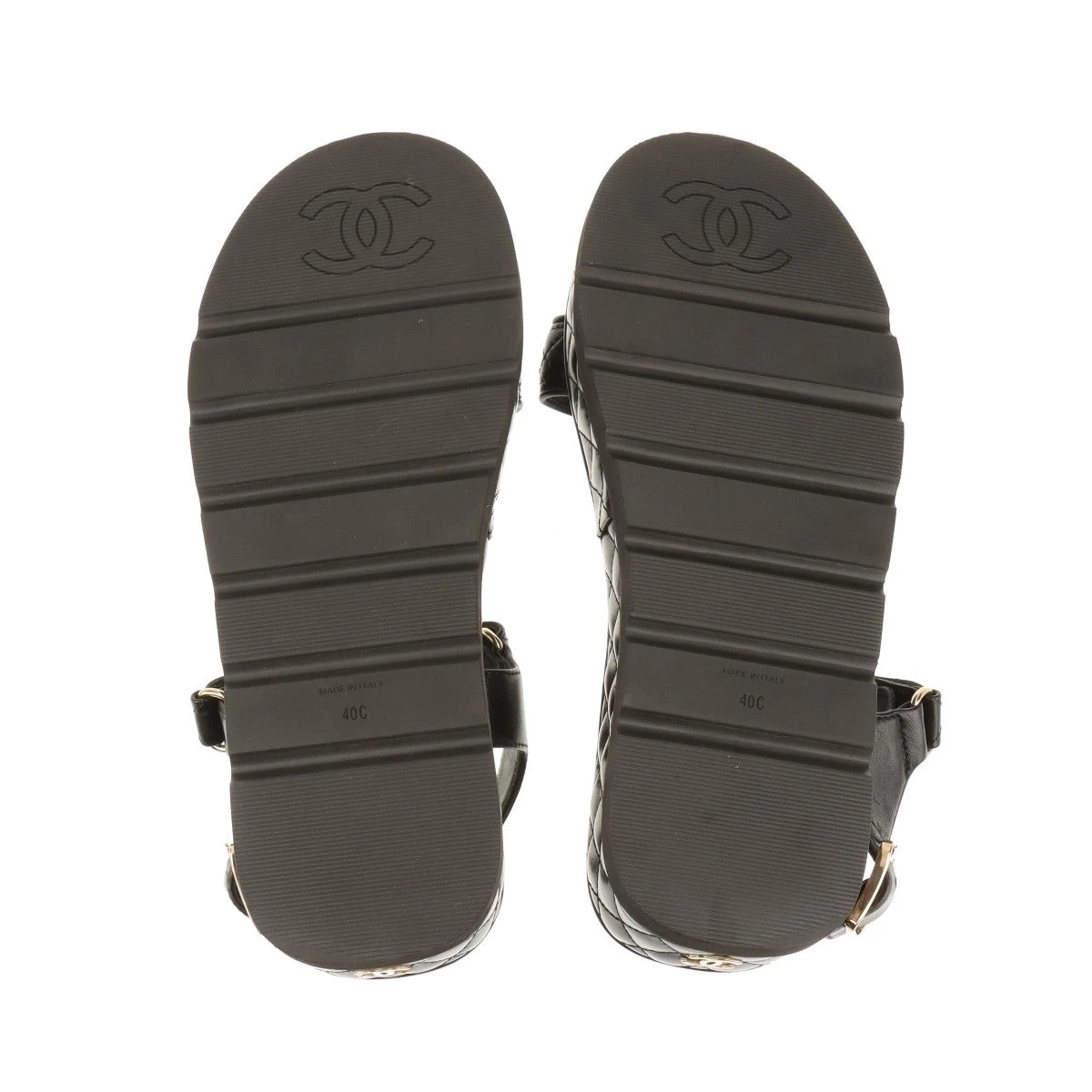 CHANEL サンダル　マトラッセ シャネル CHANEL ココマークマトラッセレザーサンダル G38820