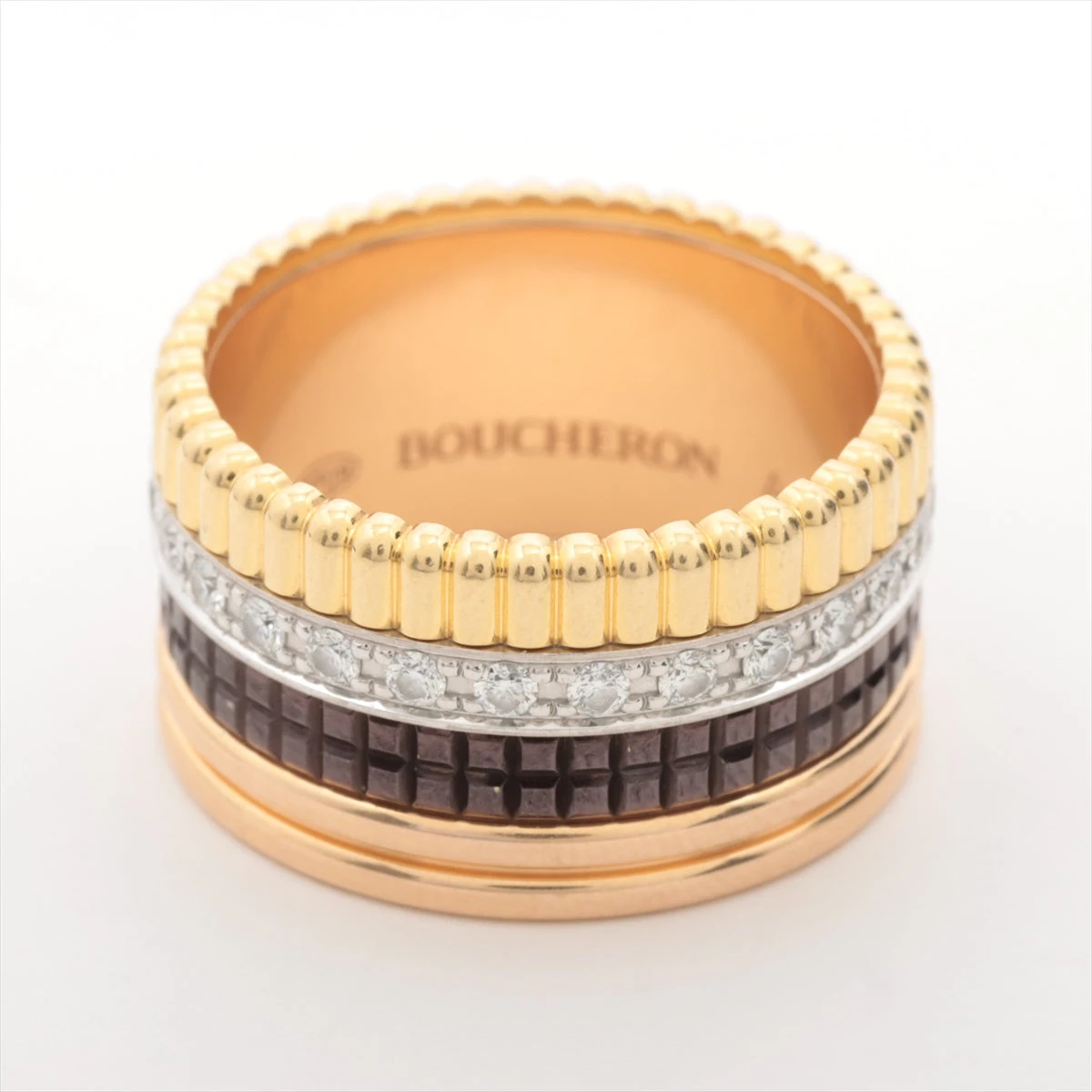 ブシュロン キャトル ラージ ダイヤ リング 750(YG×PG×WG) 15.0g 56 