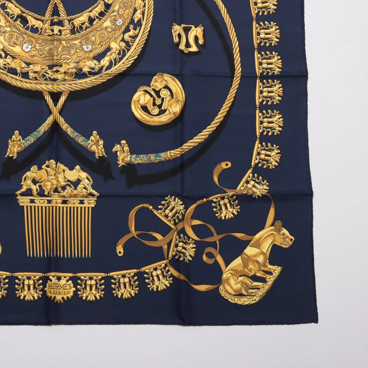 エルメススカーフ　黄金の騎士 HERMES エルメス ストール スカーフ 『LES CAVALIERS D'OR（黄金