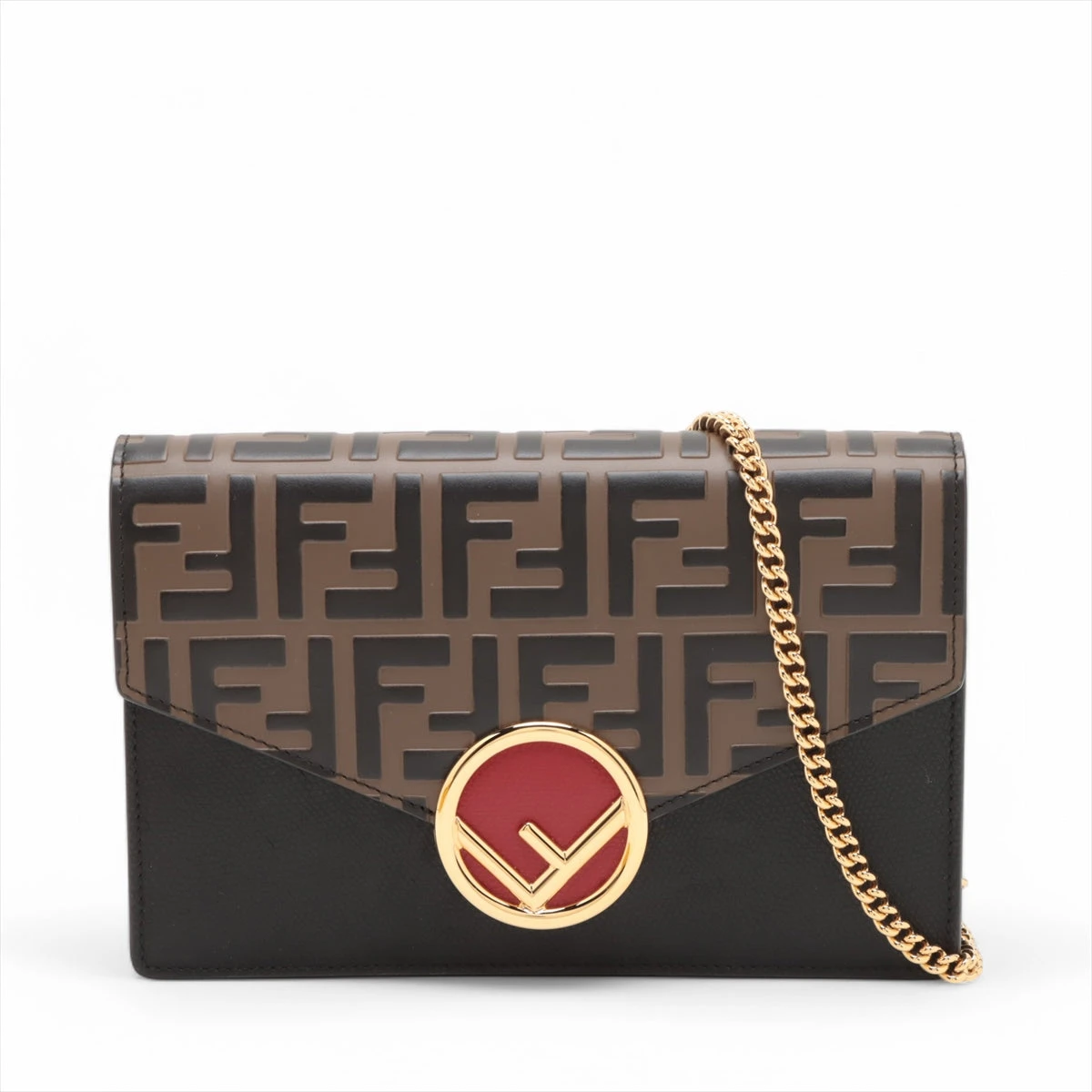 FENDI　チェーンつき財布　未使用です FFダイヤモンド チェーン付き 長財布 レザー ブラック | Fendi