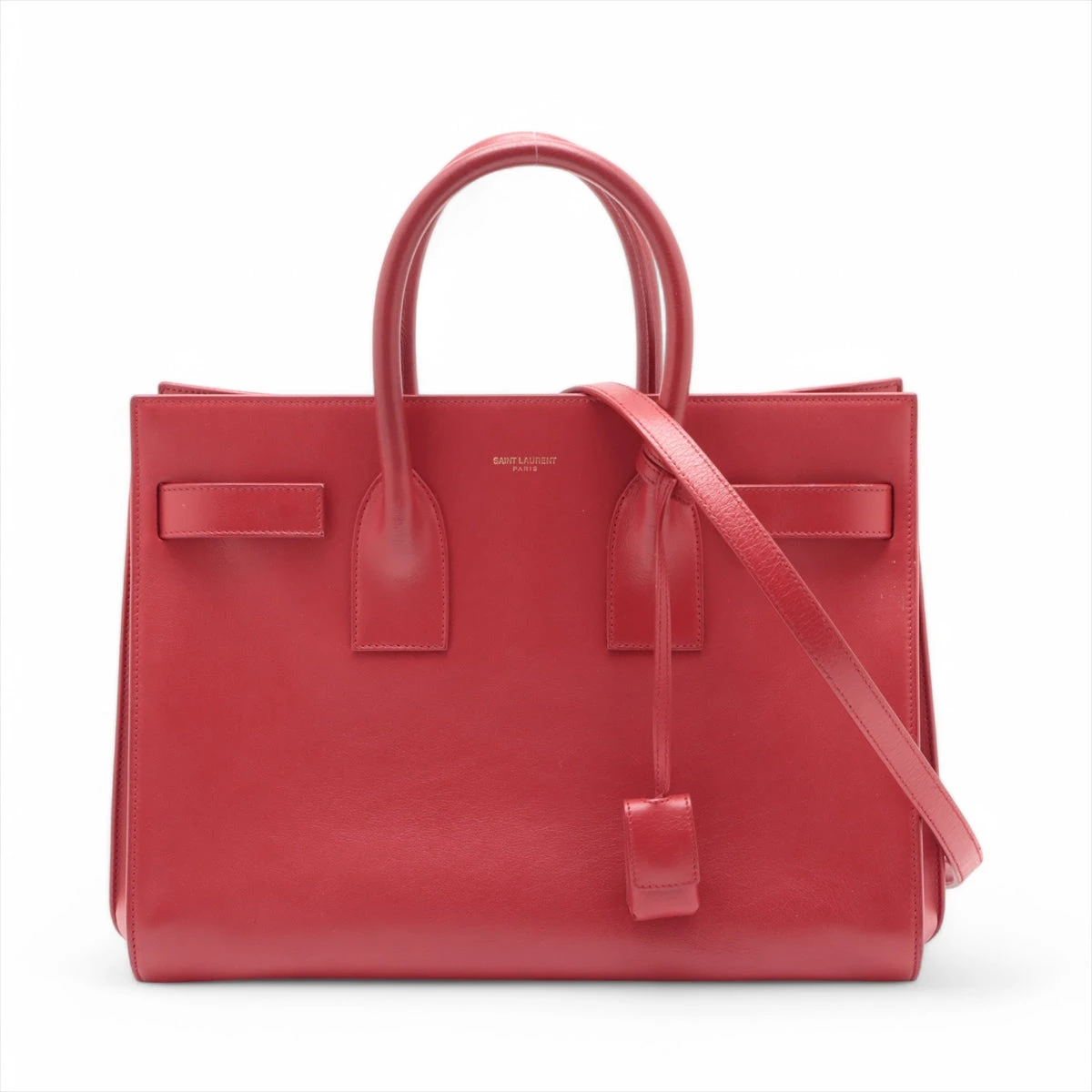 SAINT LAURENT サック ド ジュール スモール 324823 レッド サンローランパリ サックドジュール レザー 2WAYハンドバッグ レッド