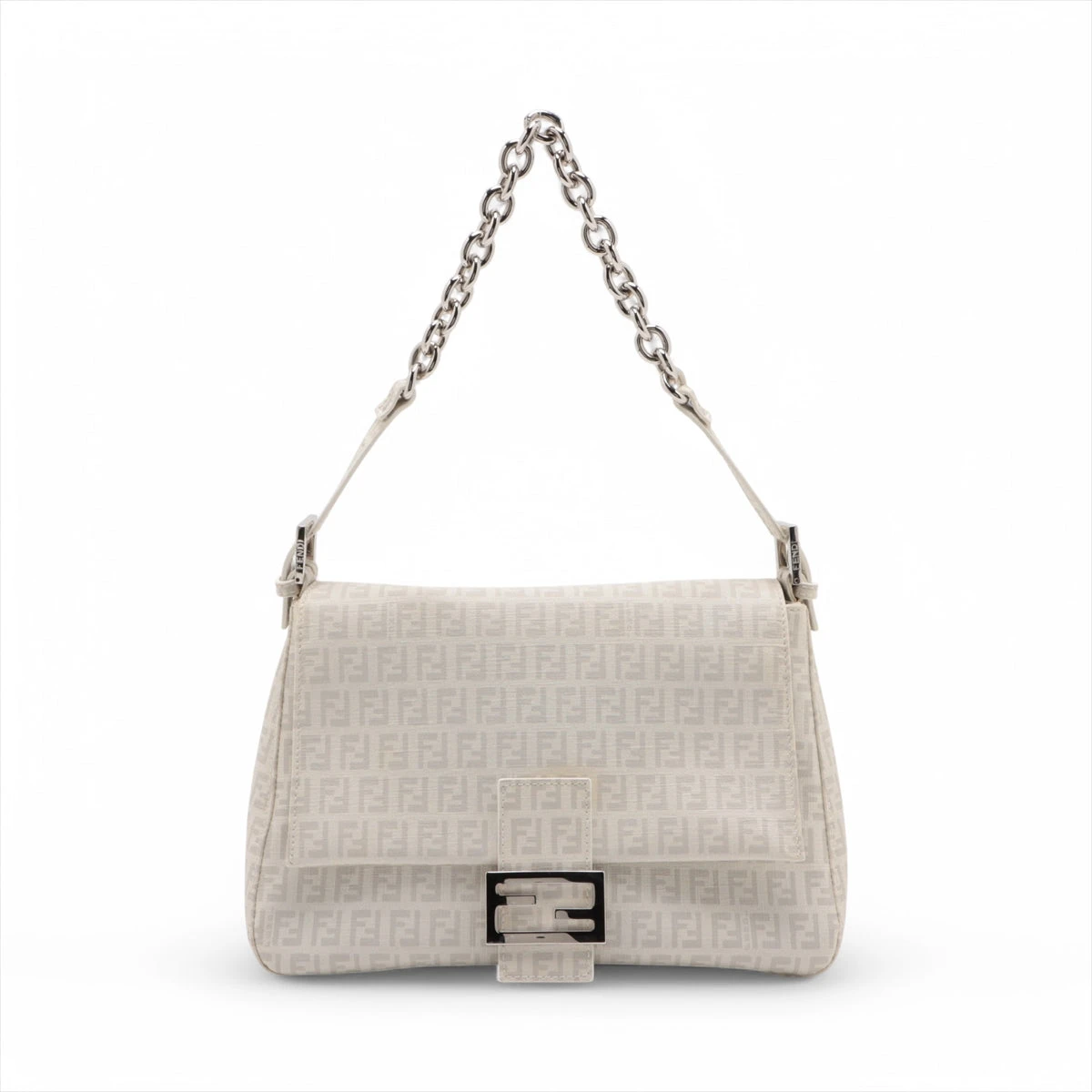 Fendi ホワイトズッキーノ ポーチ 極美品 フェンディ FENDI ミニ ズッキーノ マンマバケット PVC