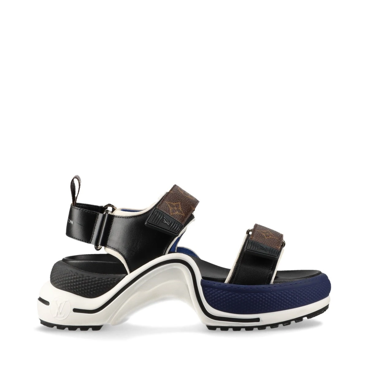ヴィトン　サンダル LOUIS VUITTON Vintage Logo Monogram Sandals Heels #36 Blue