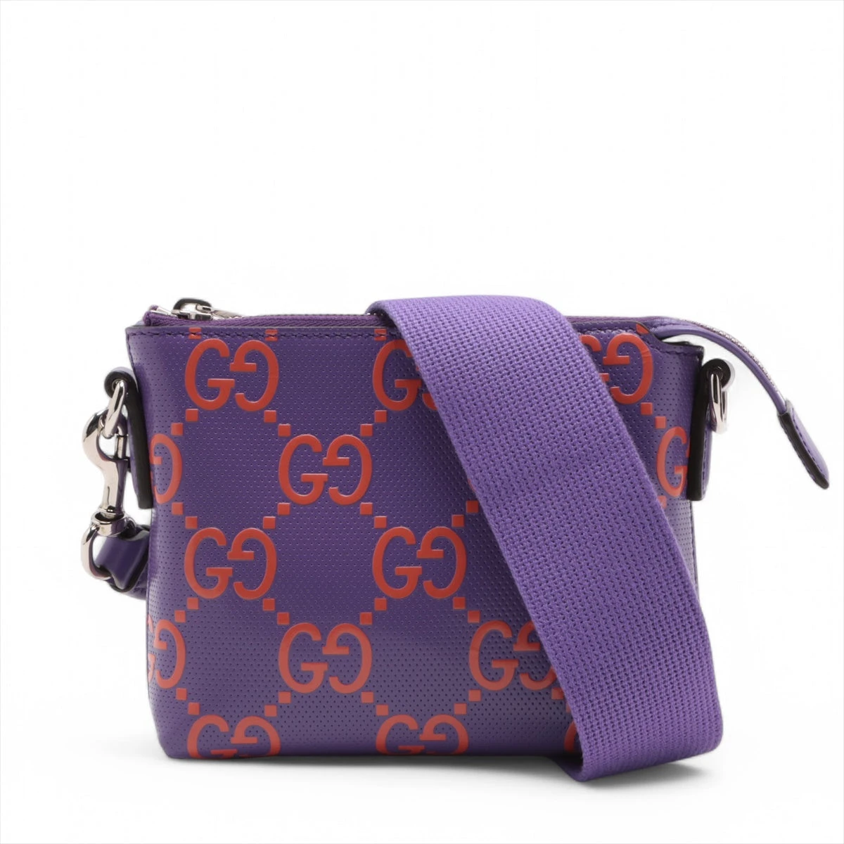 グッチ GGエンボス レザー 2WAYショルダーバッグ パープル 723314
