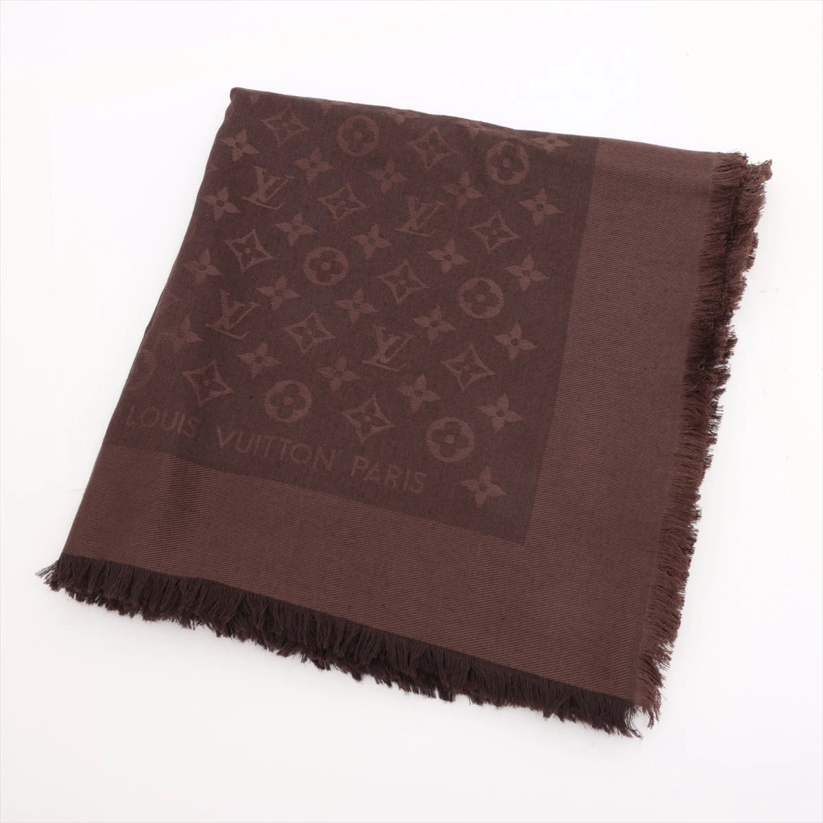 LOUISVUITTON ルイヴィトン モノグラム スカーフ ブラウン シルク LOUIS VUITTON - LOUISVUITTON ルイヴィトン モノグラム