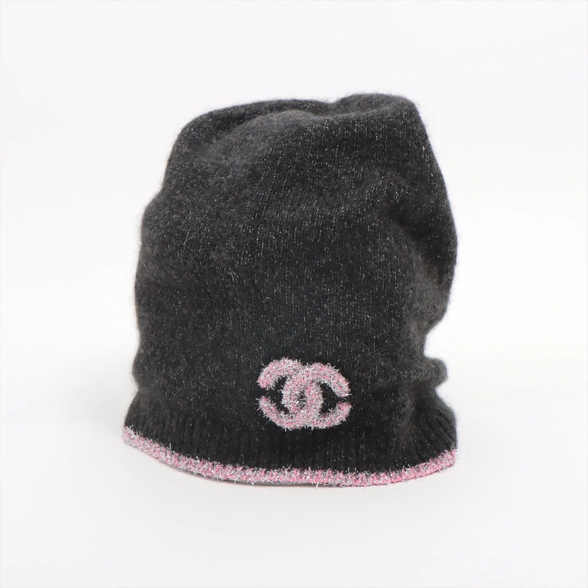 シャネル ココマーク 21B ニットキャップ カシミヤ×シルク グレー