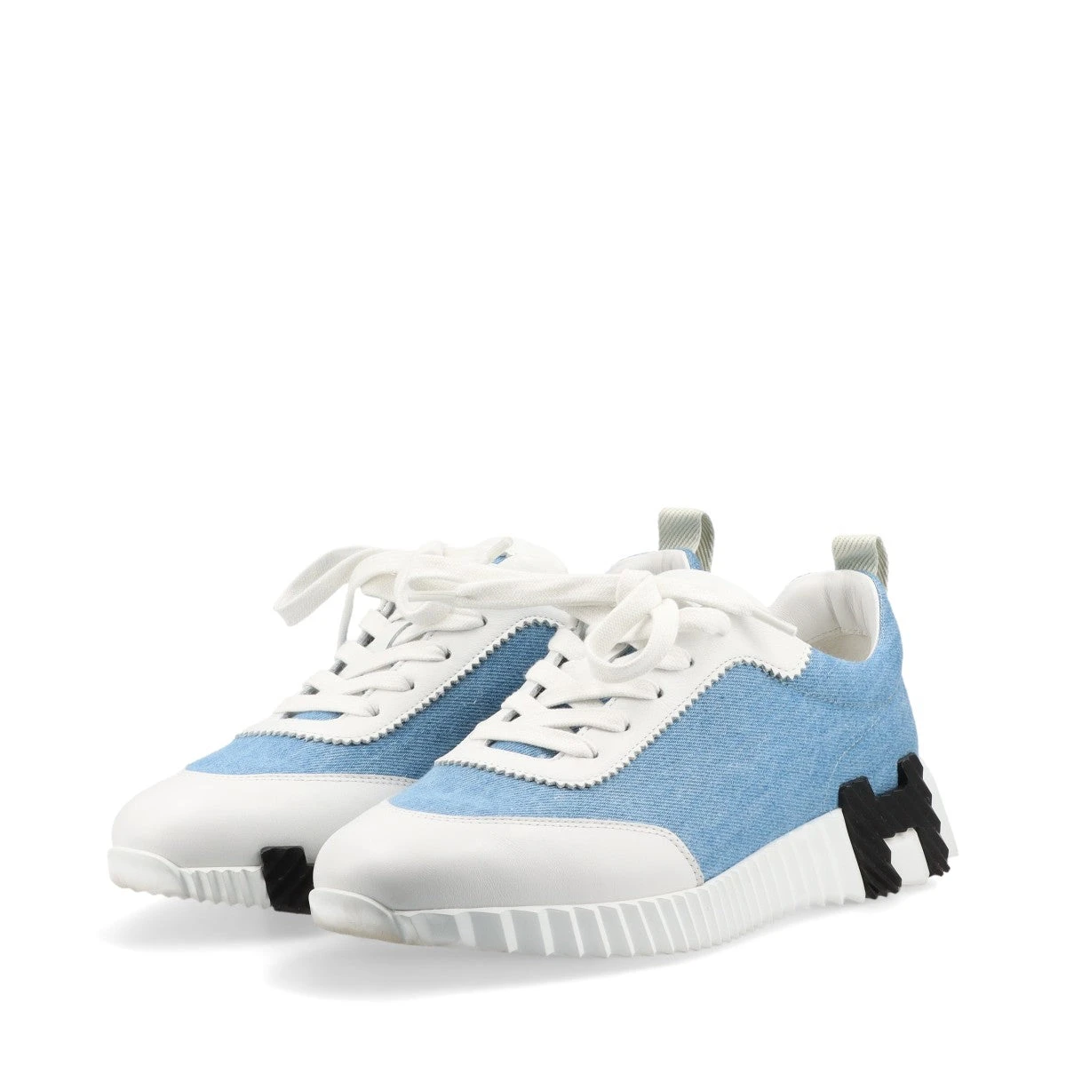 エルメス バウンシング デニム×レザー スニーカー EU38 1/2 レディース  