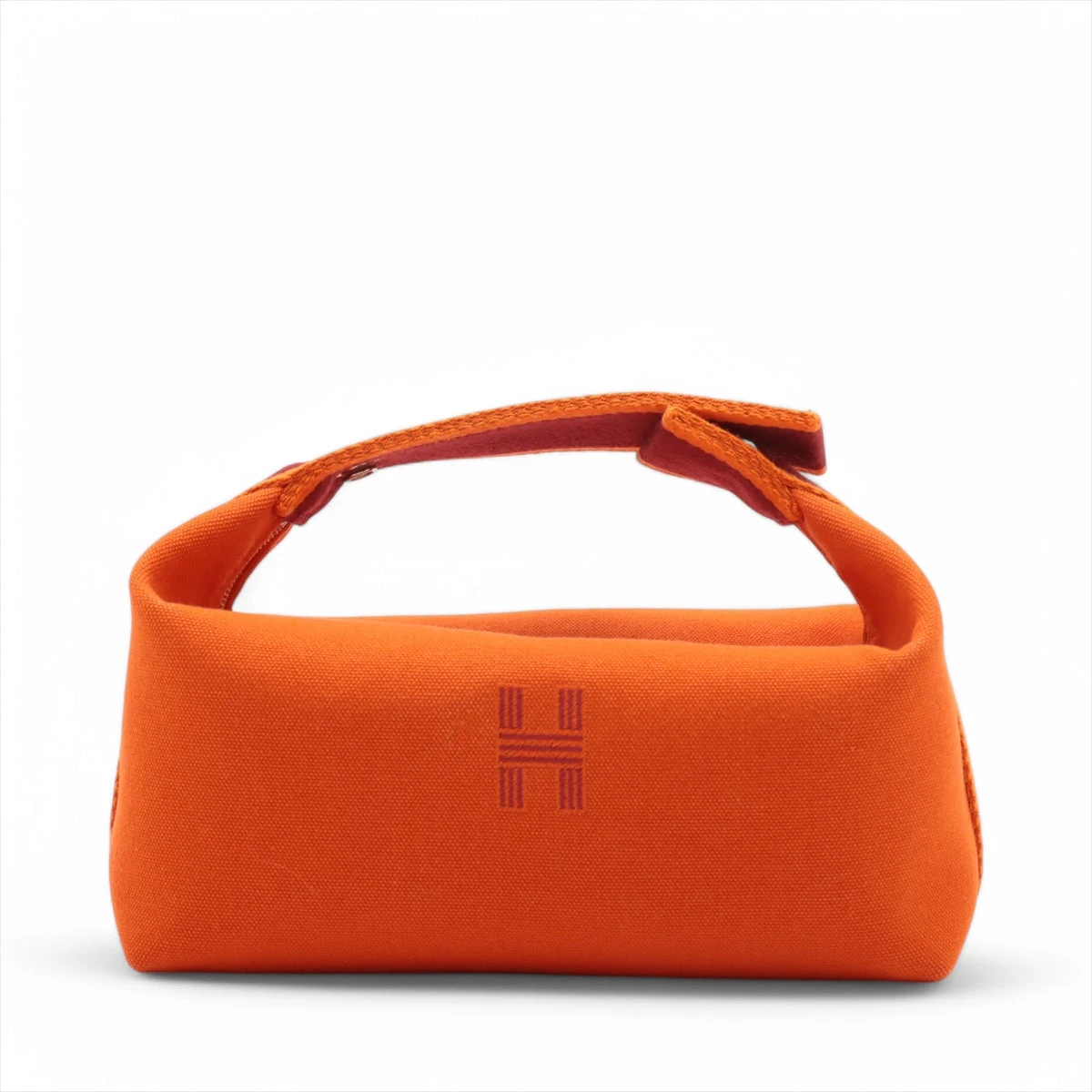 エルメス ブリッド ア ブラックPM キャンバス オレンジ シルバー金具