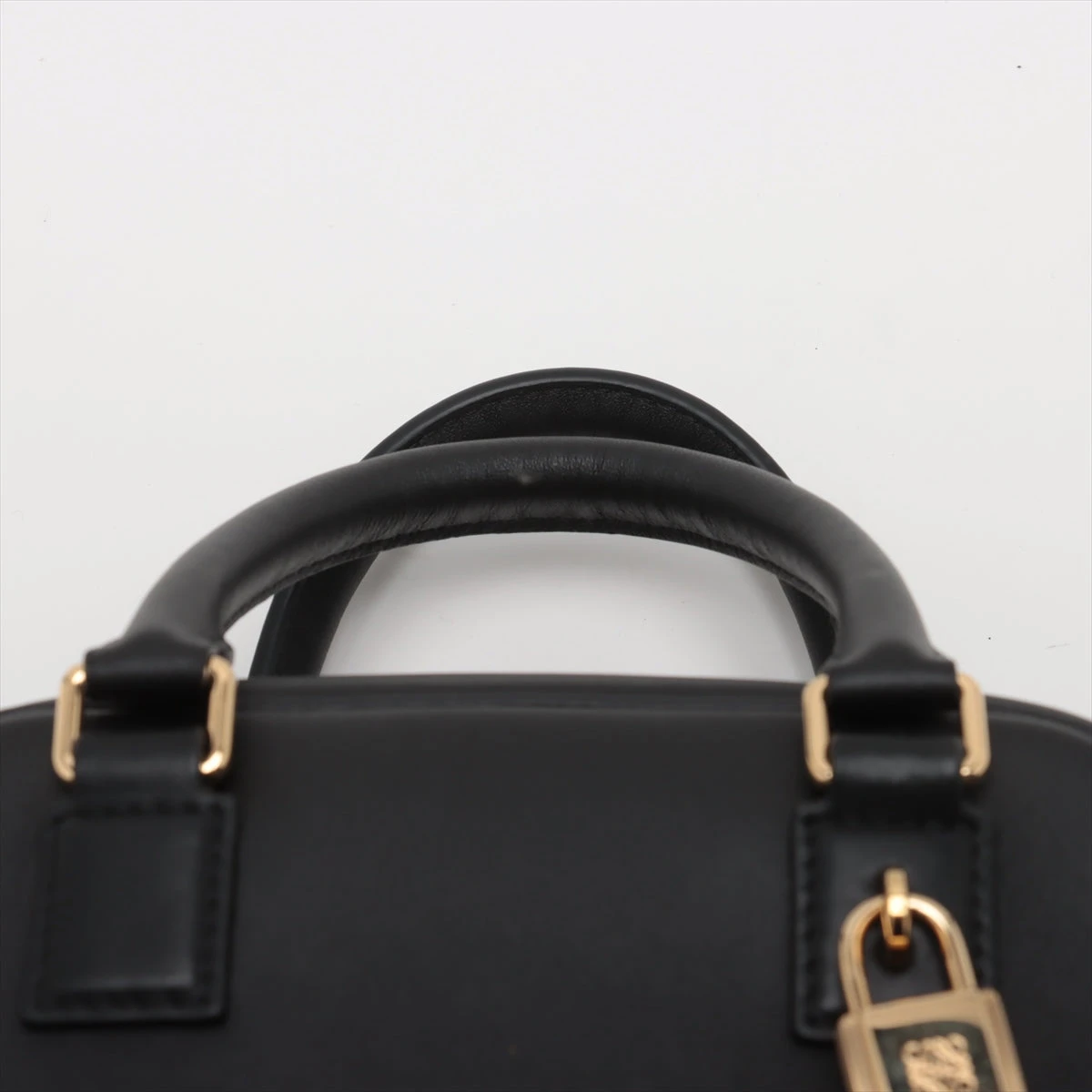 ロエベ アマソナ16スクエア レザー 2WAYハンドバッグ ブラック