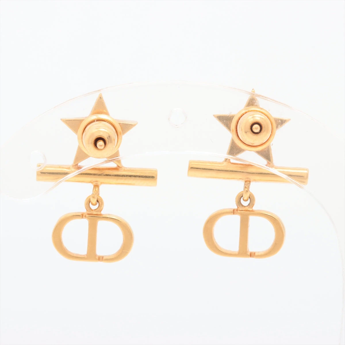 Dior Petit CD ピアス ゴールドホワイト Petit CD Clip-On Earrings Gold-Finish Metal and White Resin