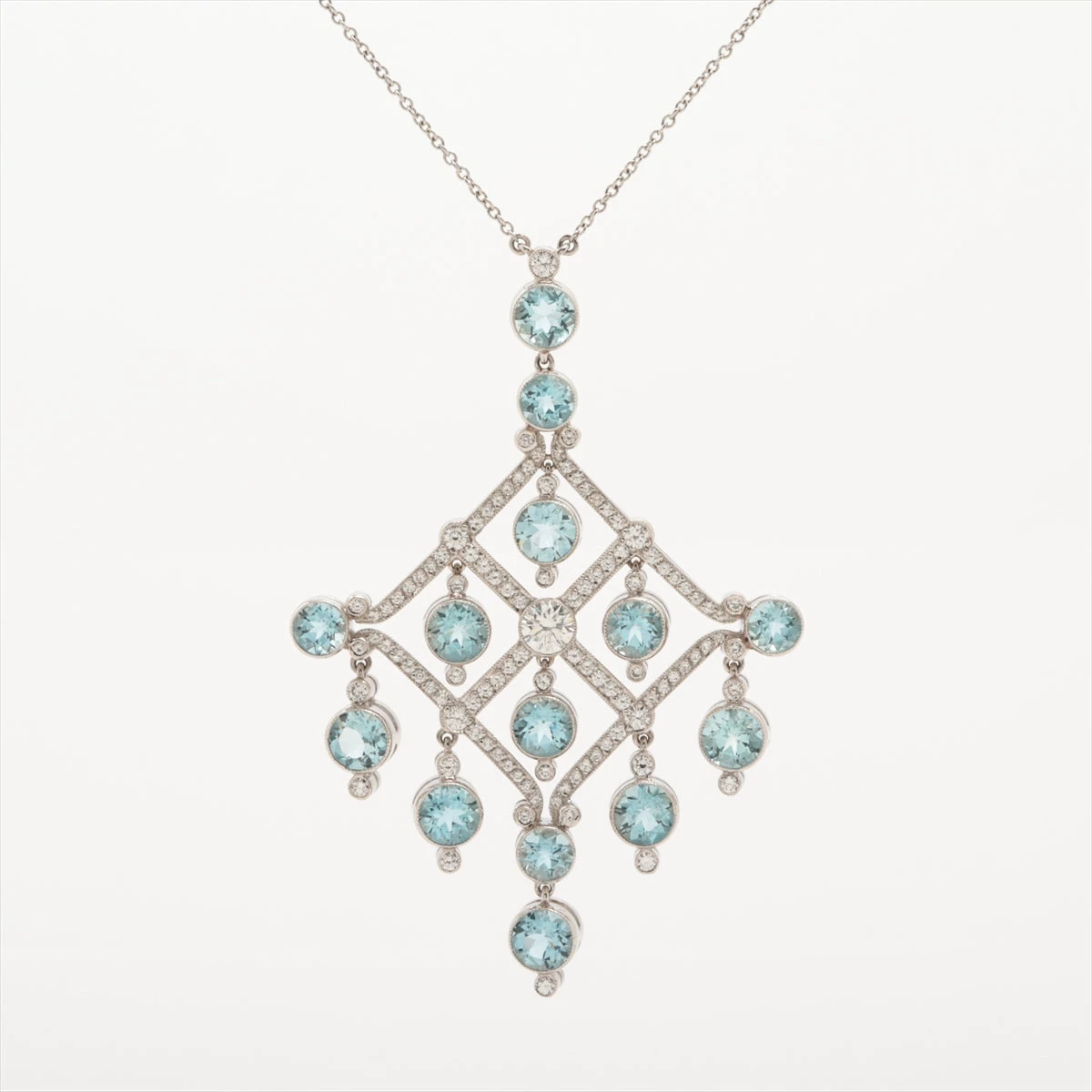 TIFFANY&Co. ビクトリアネックレス Pt950 アクアマリン ダイヤ