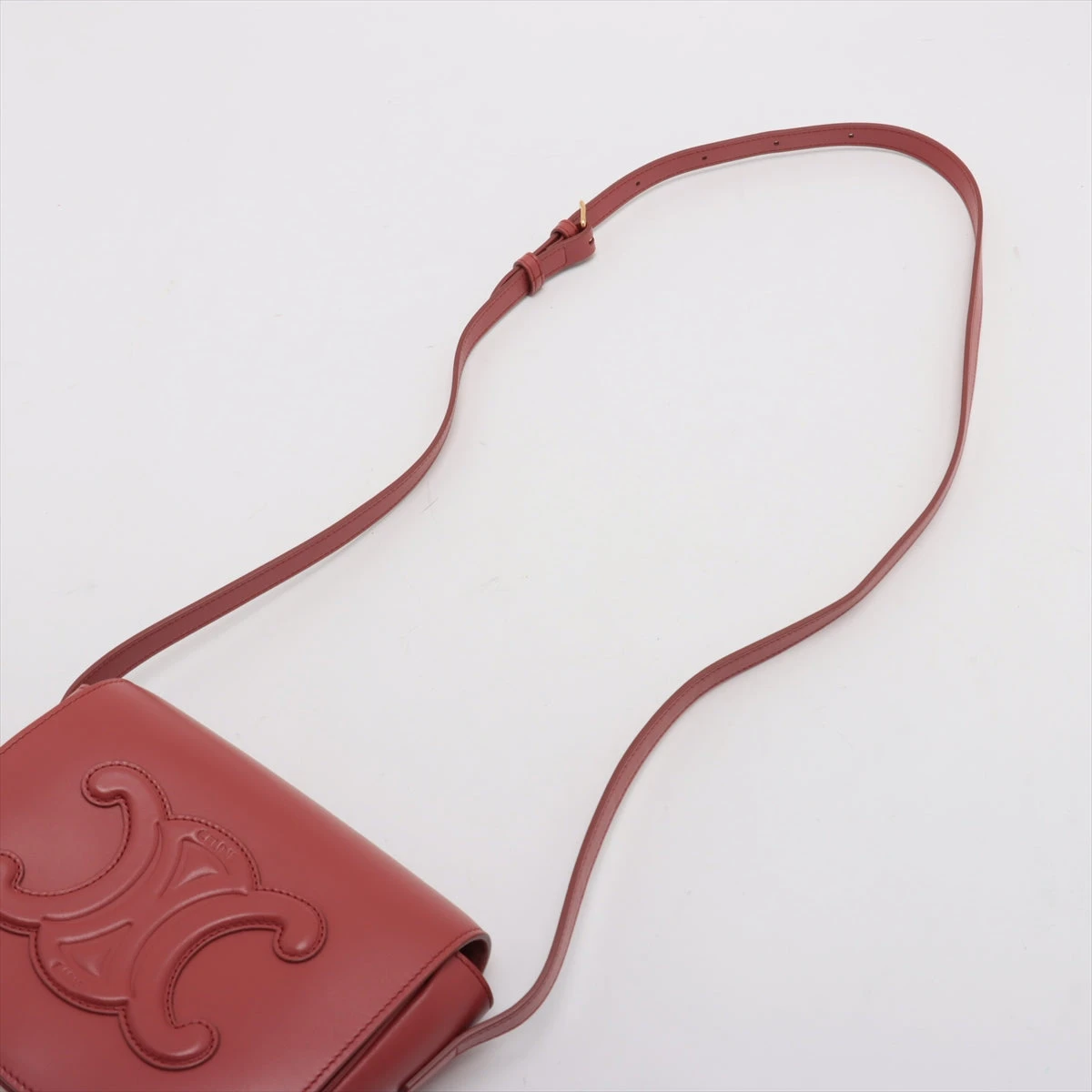 セリーヌ フォルコ キュイル トリオンフ レザー ショルダーバッグ