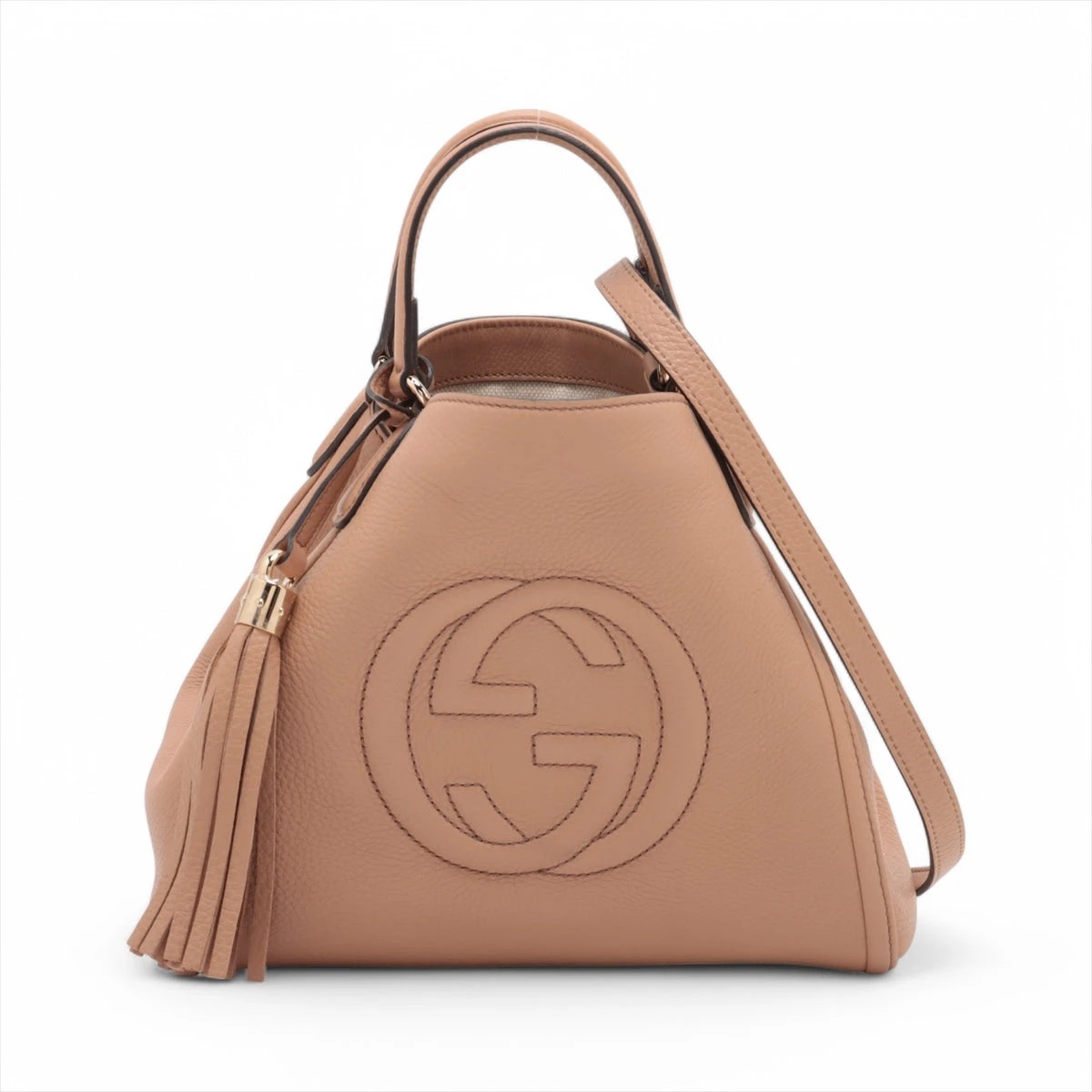 GUCCI 2wayソーホーブラウンレザー バッグ グッチ ソーホー ハンドバッグ｜中古ブランド品・ブランド古着