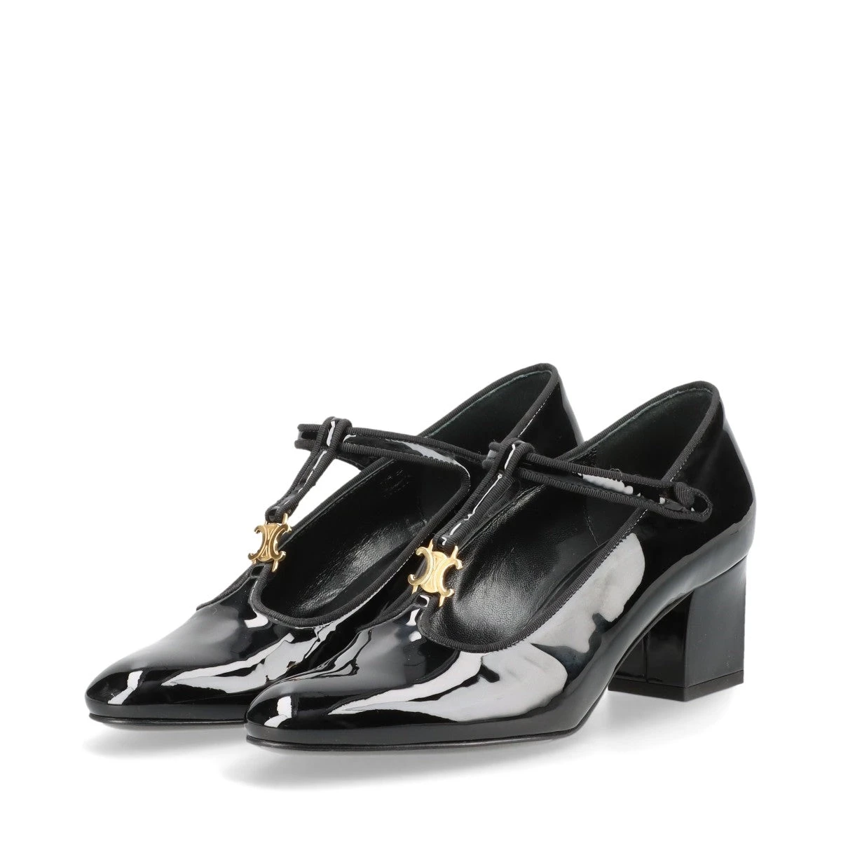 【CELINE】トリオンフ パテントレザーパンプス 6㎝ヒール セリーヌ トリオンフ パテントレザー パンプス 37 レディース
