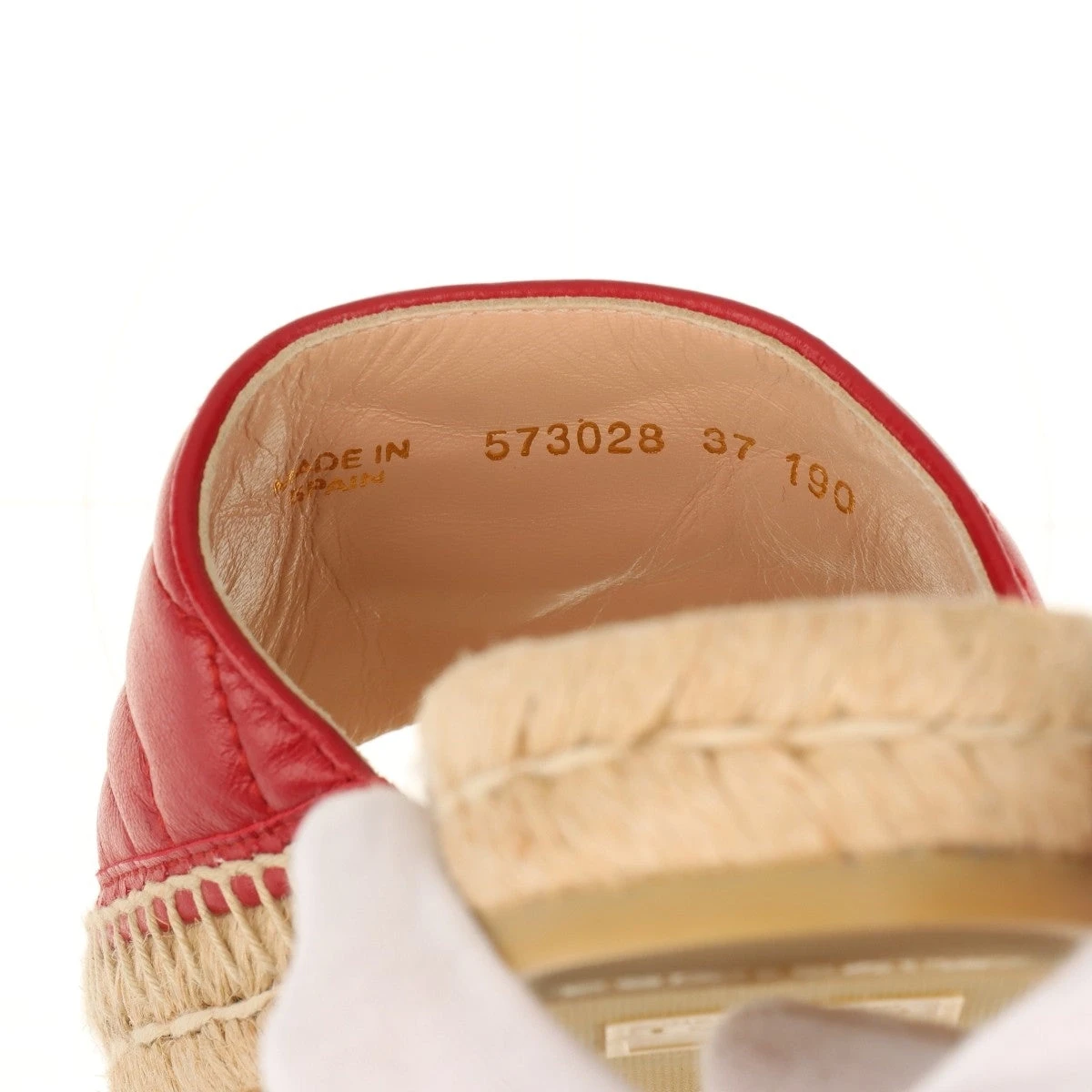 グッチ GGマーモント レザー サンダル 37 レディース レッド×ベージュ  