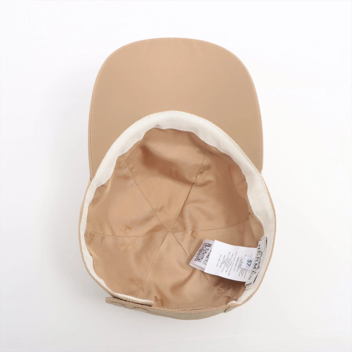 美品 エルメス コットン デイヴィス Hセリエ キャップ ベージュ ユニセックス 美品 エルメス コットン デイヴィス Hセリエ キャップ ベージュ