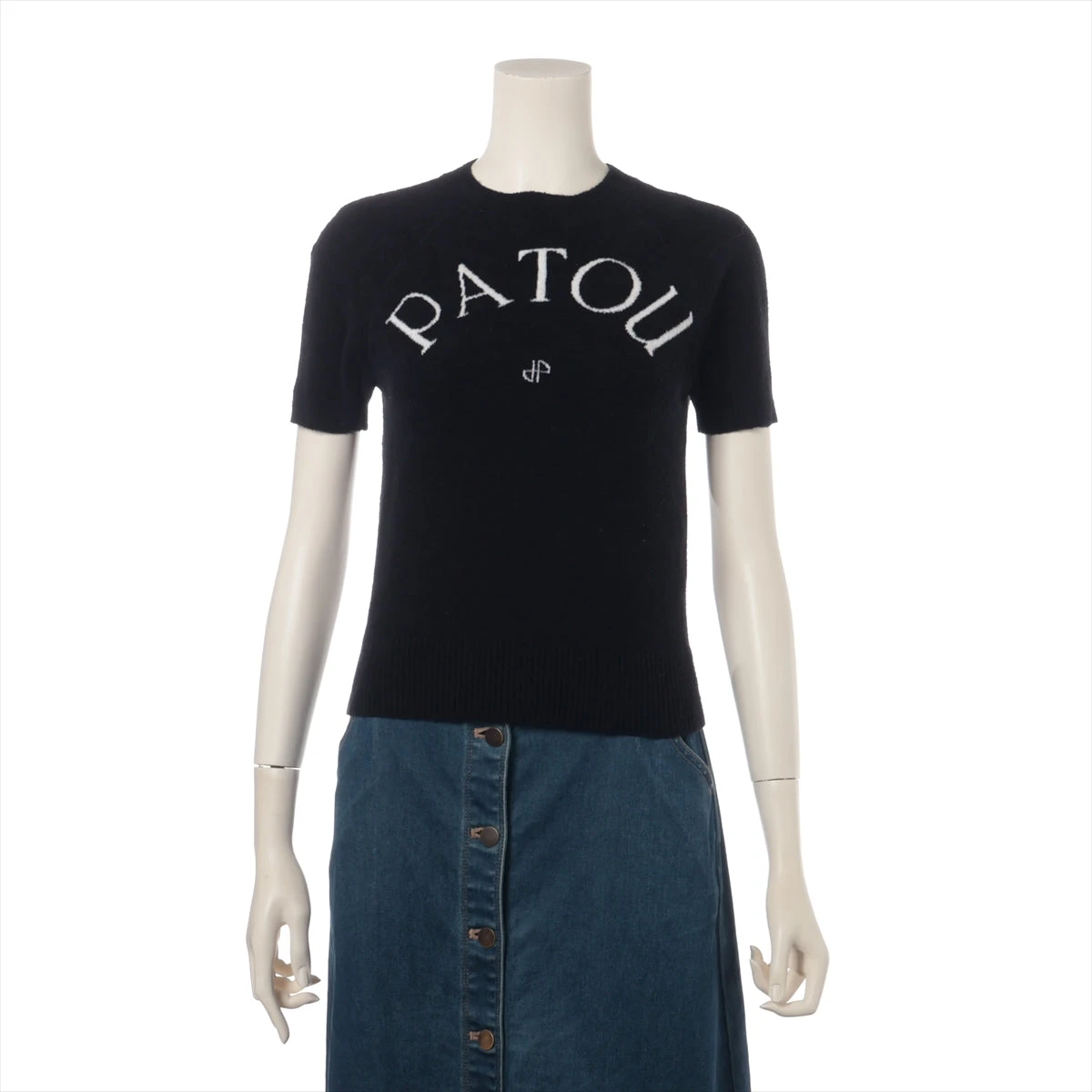 パトゥ コットン×ナイロン Tシャツ XS レディース ブラック 24S