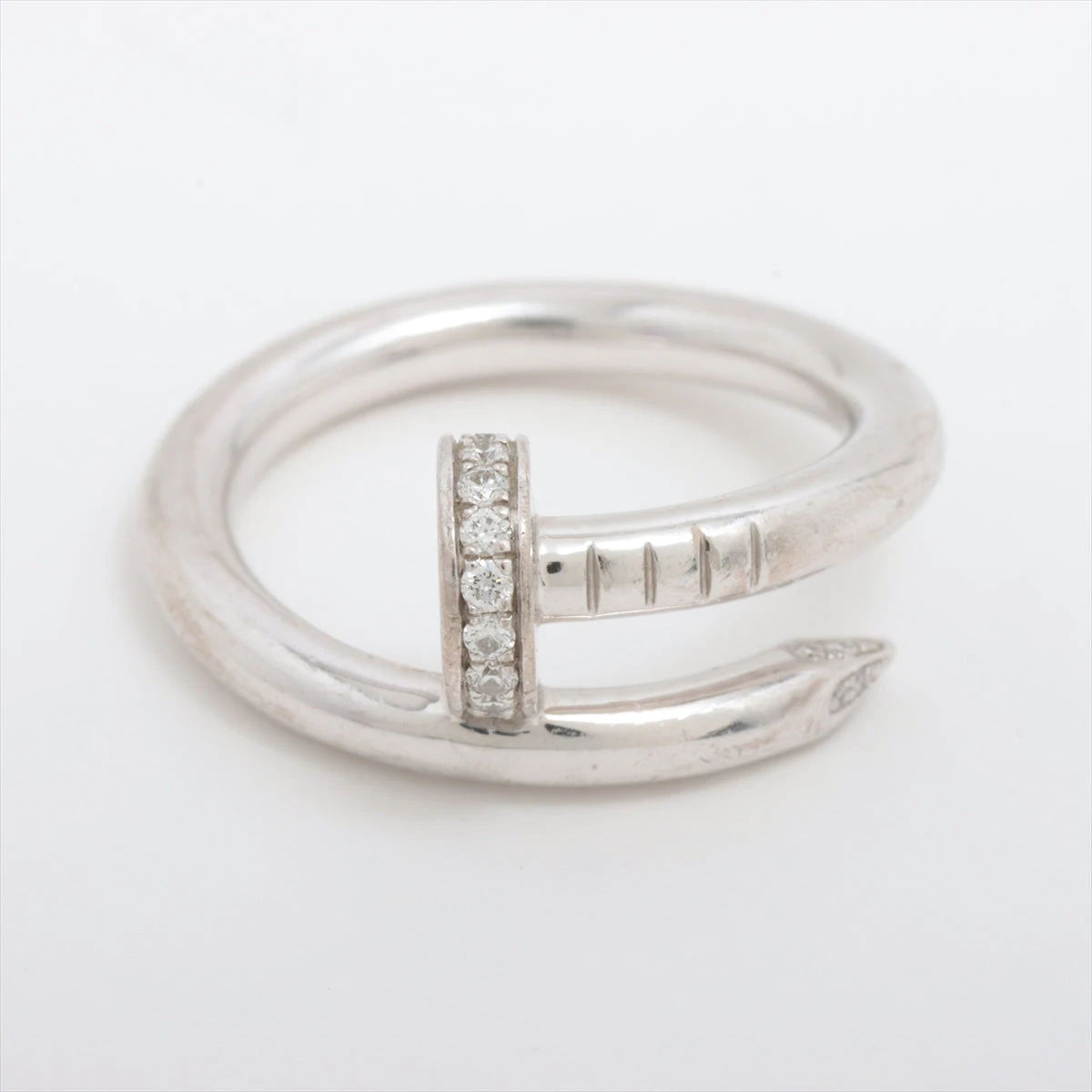 カルティエ ジュストアンクル ダイヤ リング 750(WG) 7.6g 51  