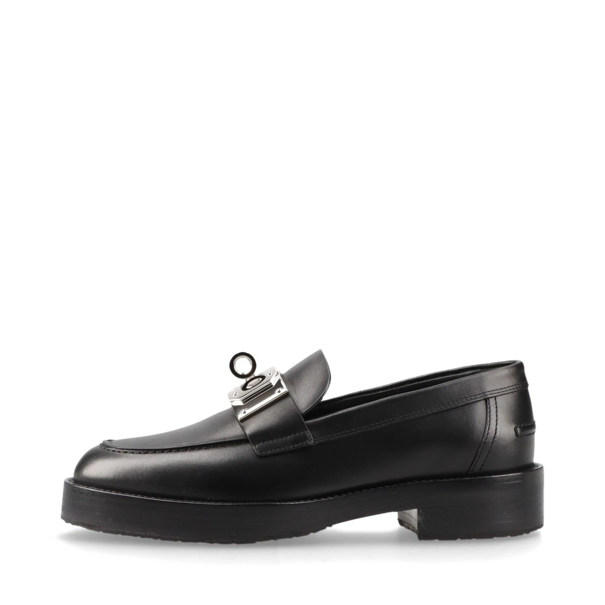 エルメス ホット レザー ローファー 35.5 レディース ブラック ケリー  