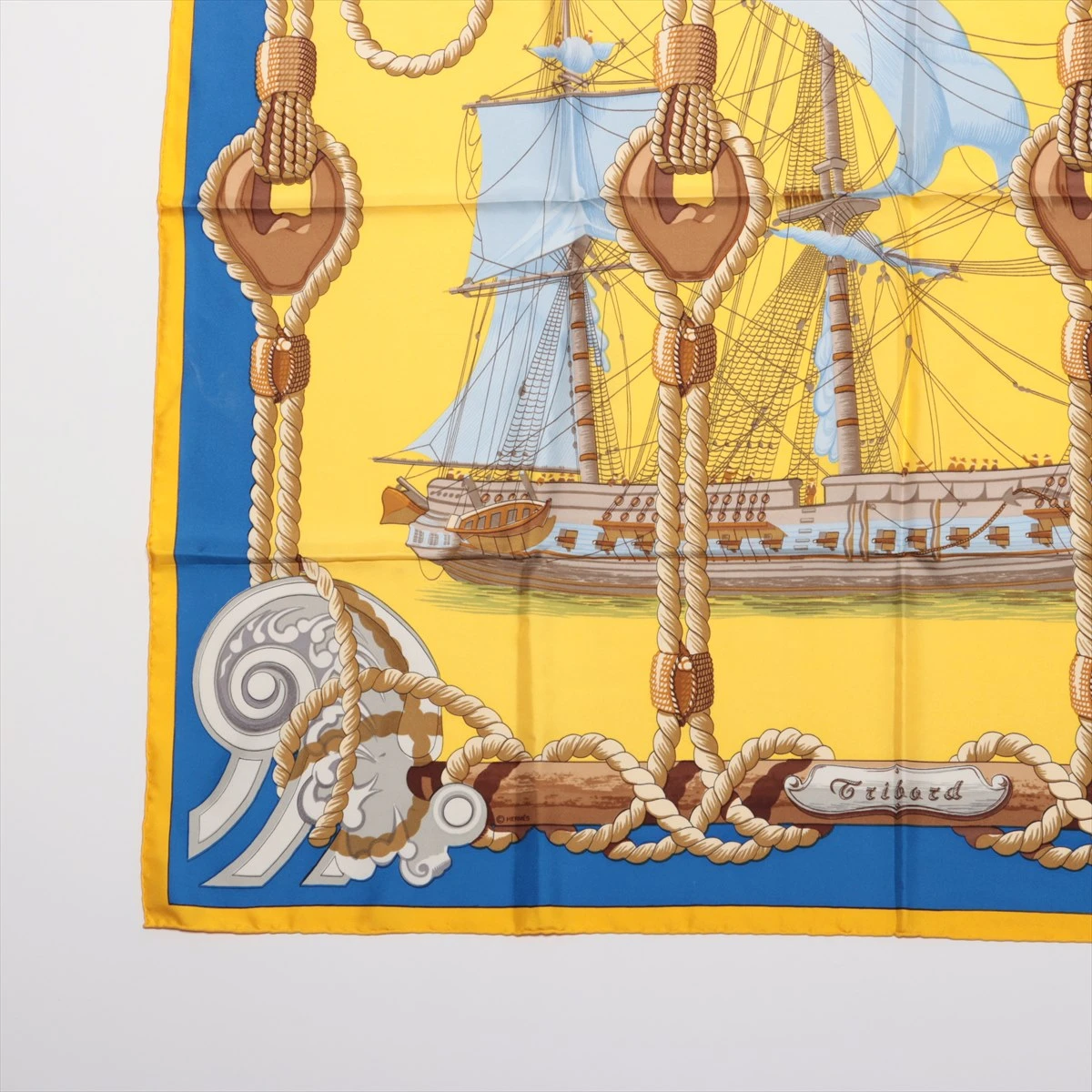 HERMES 帆船柄 シルクスカーフ エルメス スカーフ カレ45 帆船柄 SILK100% | 東京銀座の