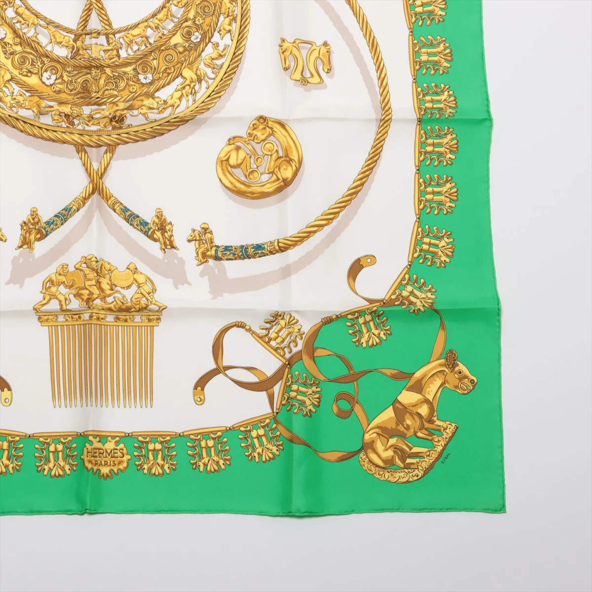 HERMES エルメス スカーフ カレ90 Les Cavaliers D'or 黄金の