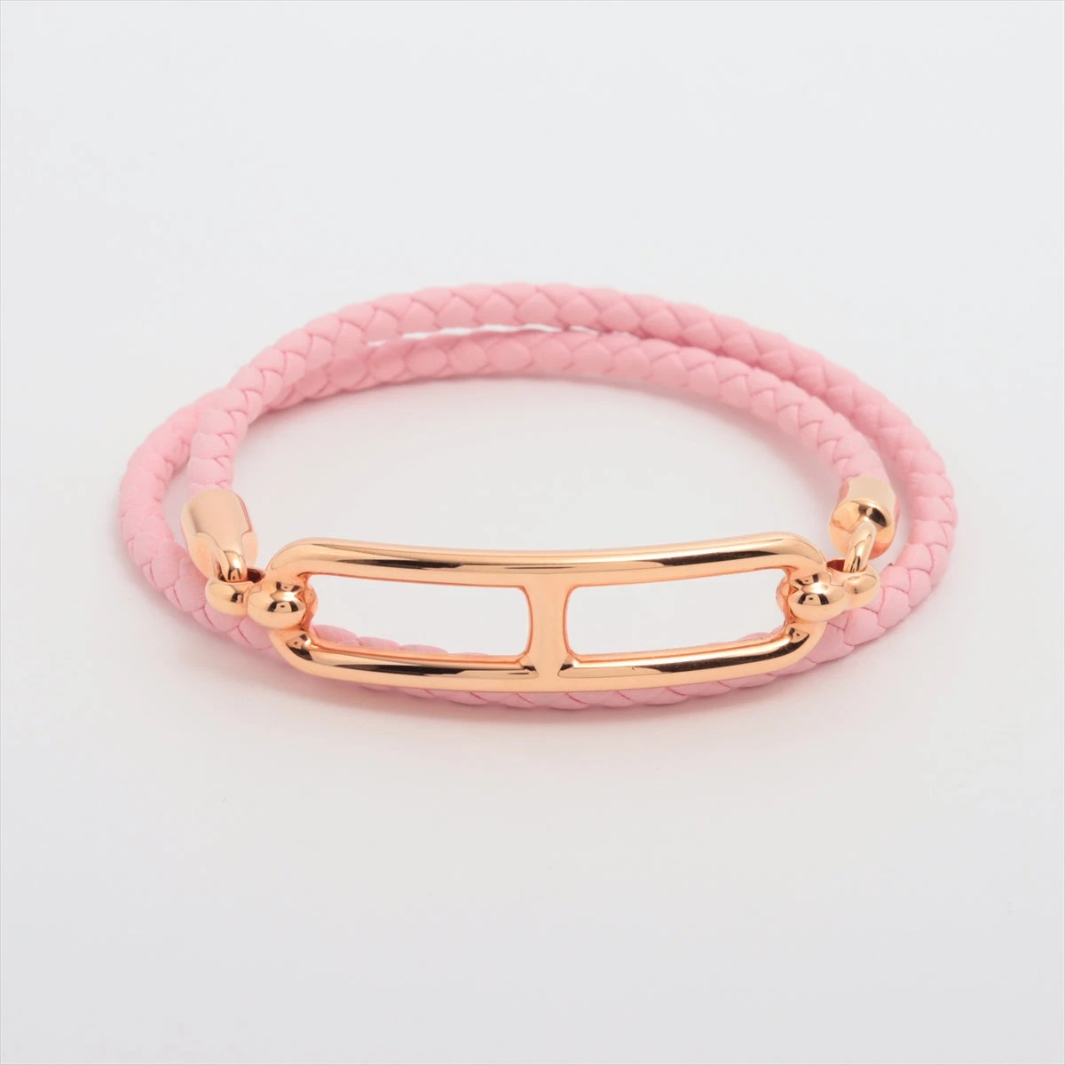 HERMES エルメス　バングル　ピンク 未使用 HERMES エルメス G刻印 Hロゴ バングル ブレスレット PM ピンク系