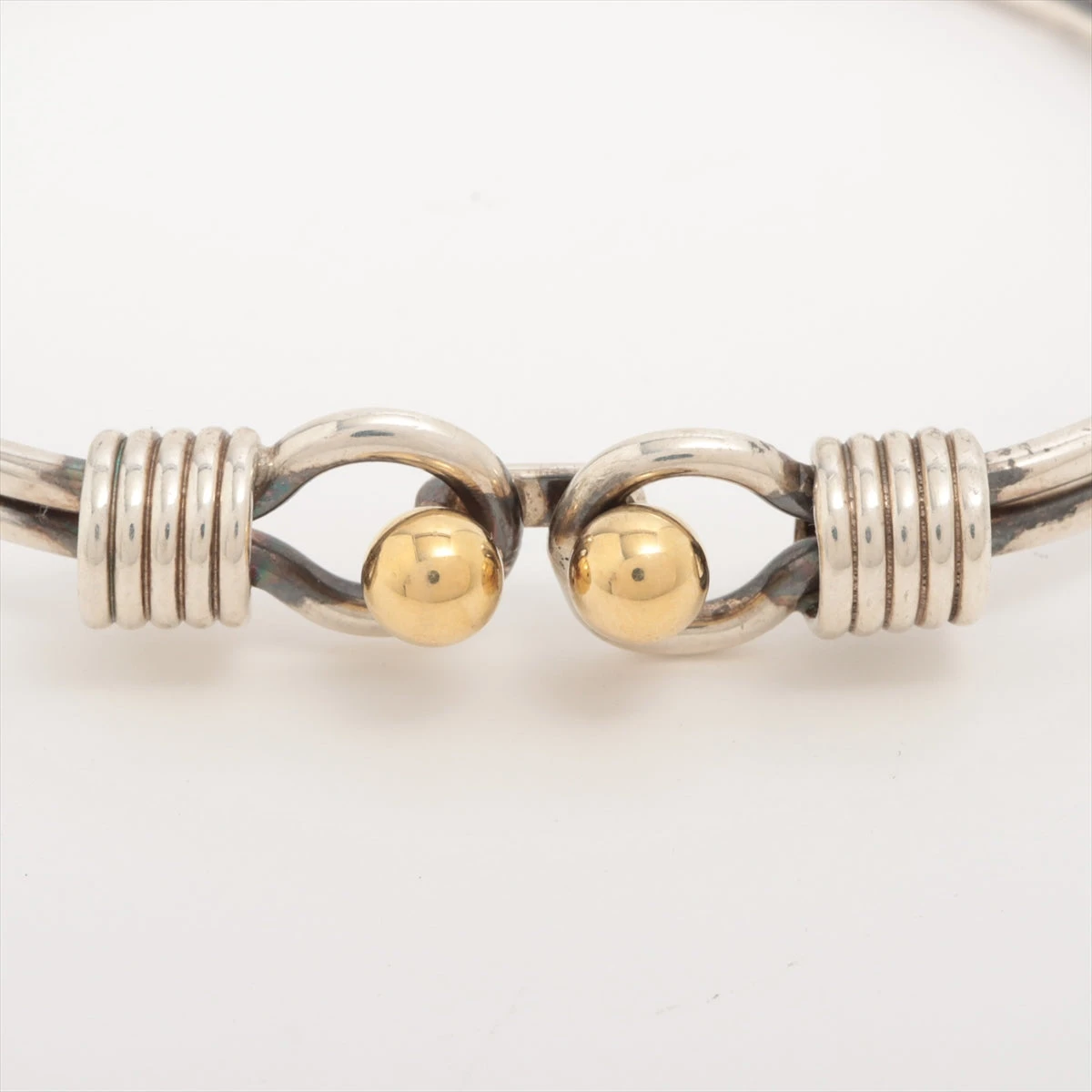 c225 オールドティファニー　ダブルフック　バングル　k14 シルバー　925 c225 オールドティファニー ダブルフック バングル k14 シルバー